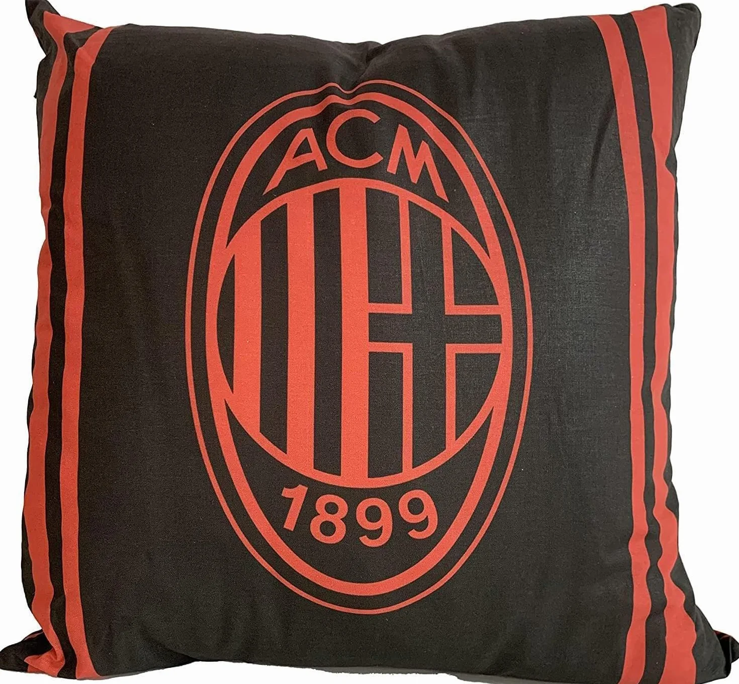 Cuscino Arredo Milan 40x40 cm Rosso e Nero Logo