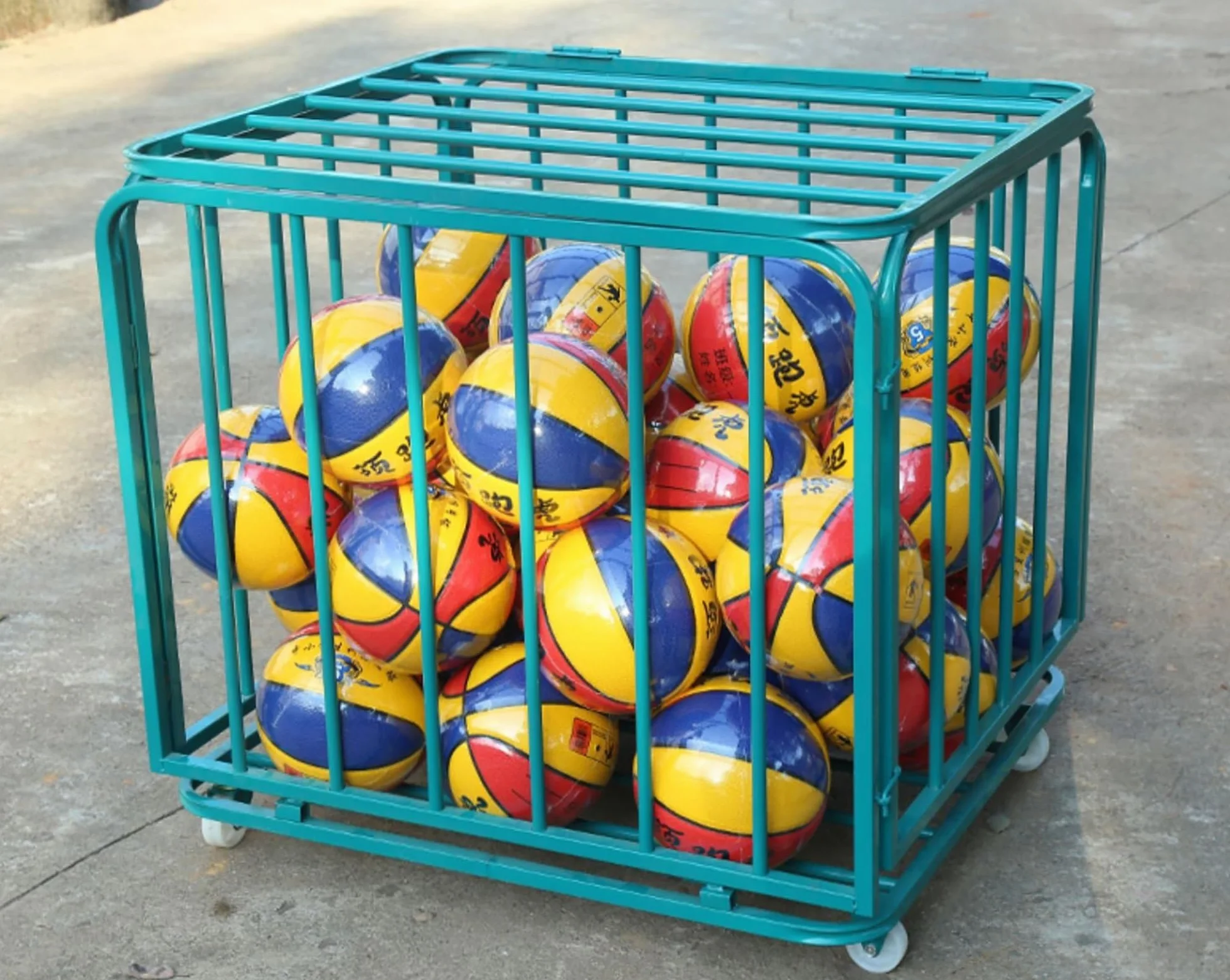 Carrello Porta Palline da Basket Pieghevole per Sport Palestra Scuola Garage