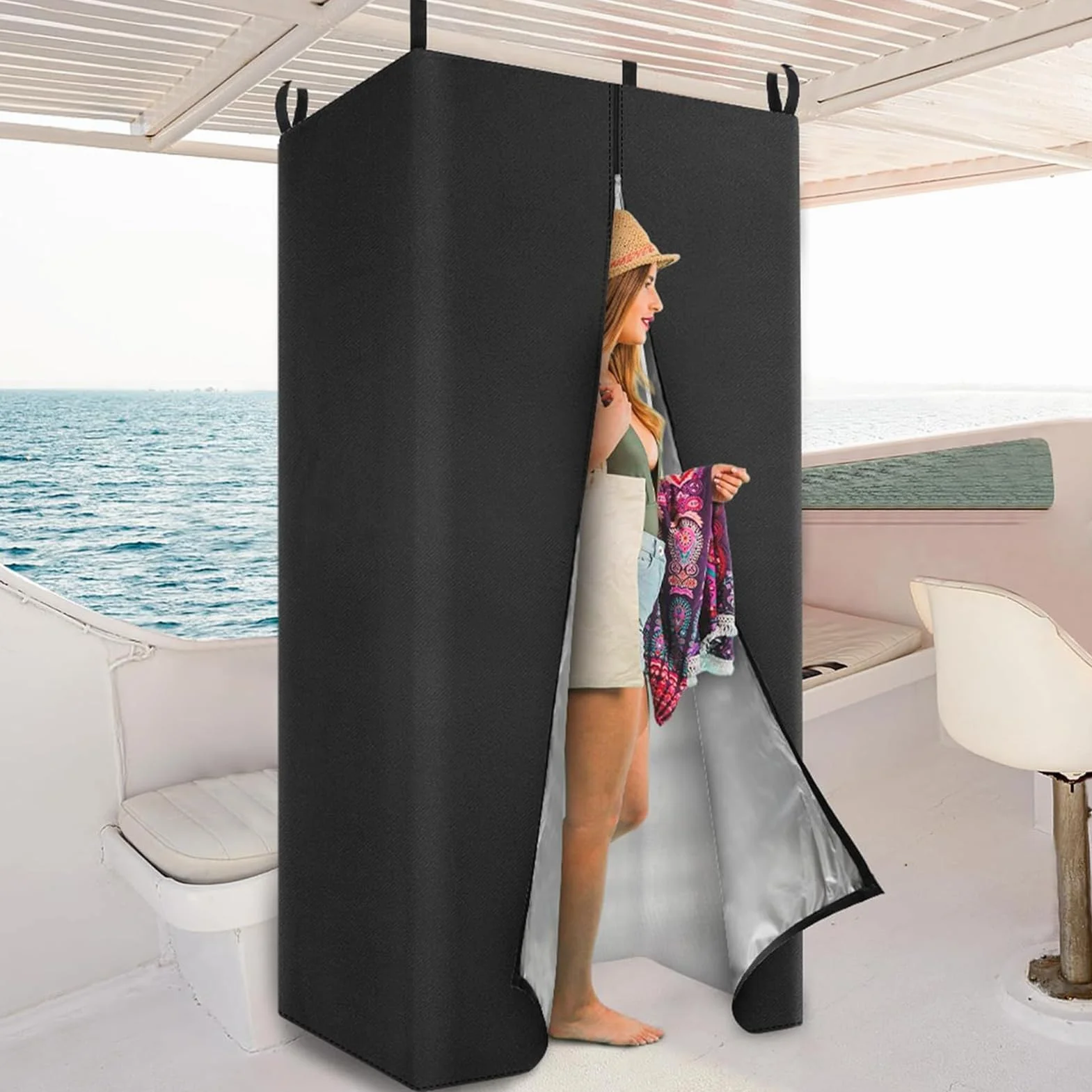 Camerino Portatile Cabina Da Cambio Pieghevole Leggero Per Viaggi Campeggio Giardino Barca Spiaggia