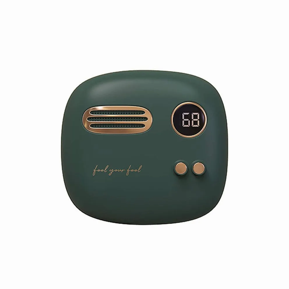 Inverno Scaldamani Elettrico, Portatile Power Bank, Display Temperatura E Batteria, USB Ricaricabile Scaldamani Riutilizzabile Riscaldamento Rapido, Regali Comfort, Green