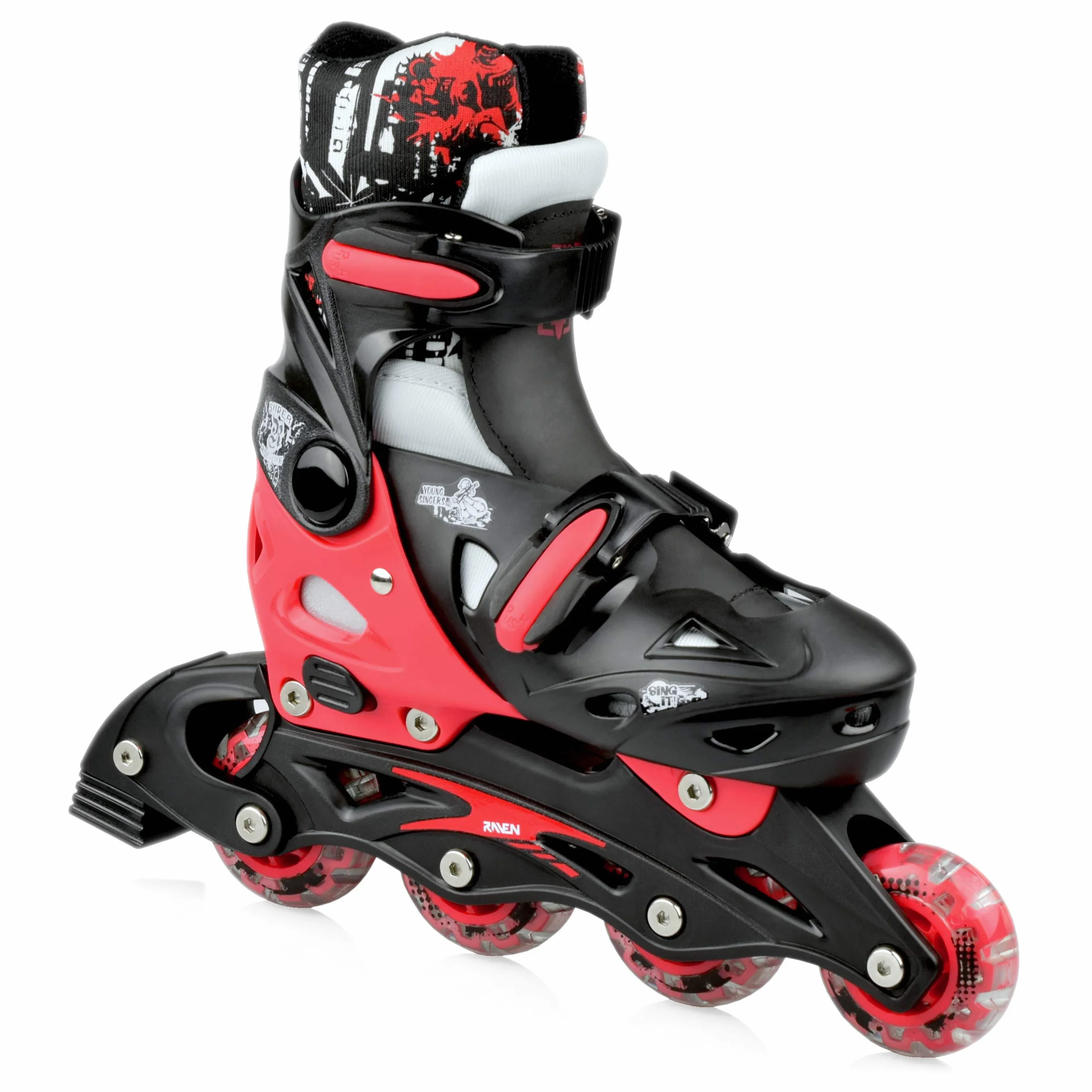 RAVEN 3in1 Inline Skates Pattini in linea Triskates regolabili per bambini
