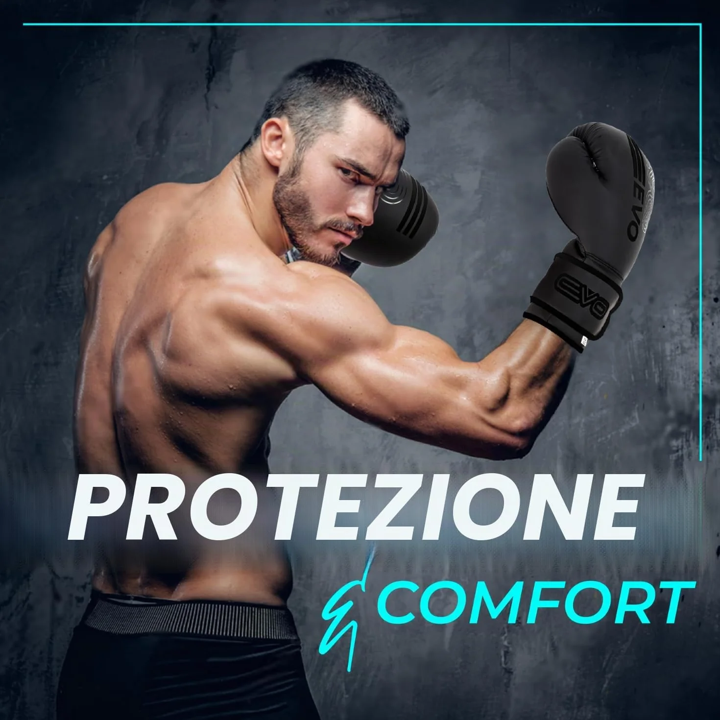 EVO Fitness Guantoni Da Boxe Uomo Donna MMA Muay Thai Kickboxing Sparring Allenamento Combattimento
