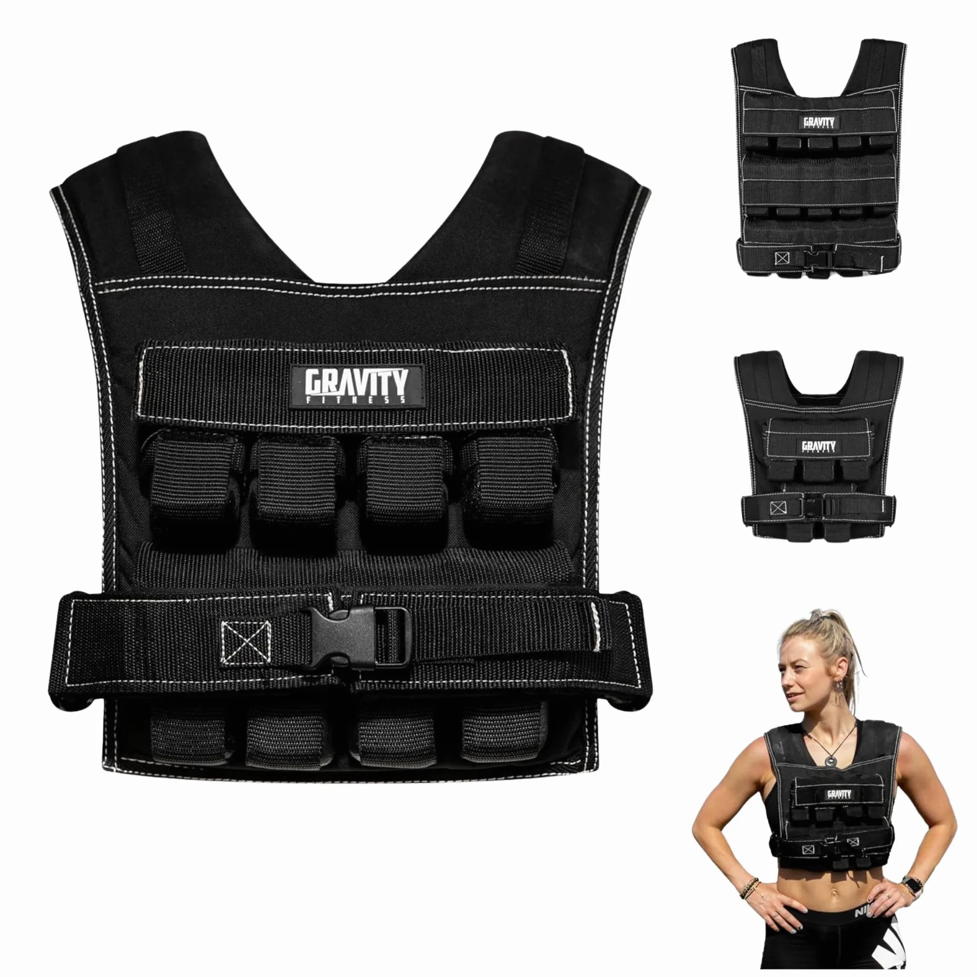 Gravity Fitness Weighted Vest - 15kg - 20kg - Fully Adjustable. Calisthenics, Crossfit, Strength Training, Home And Commercial Use.