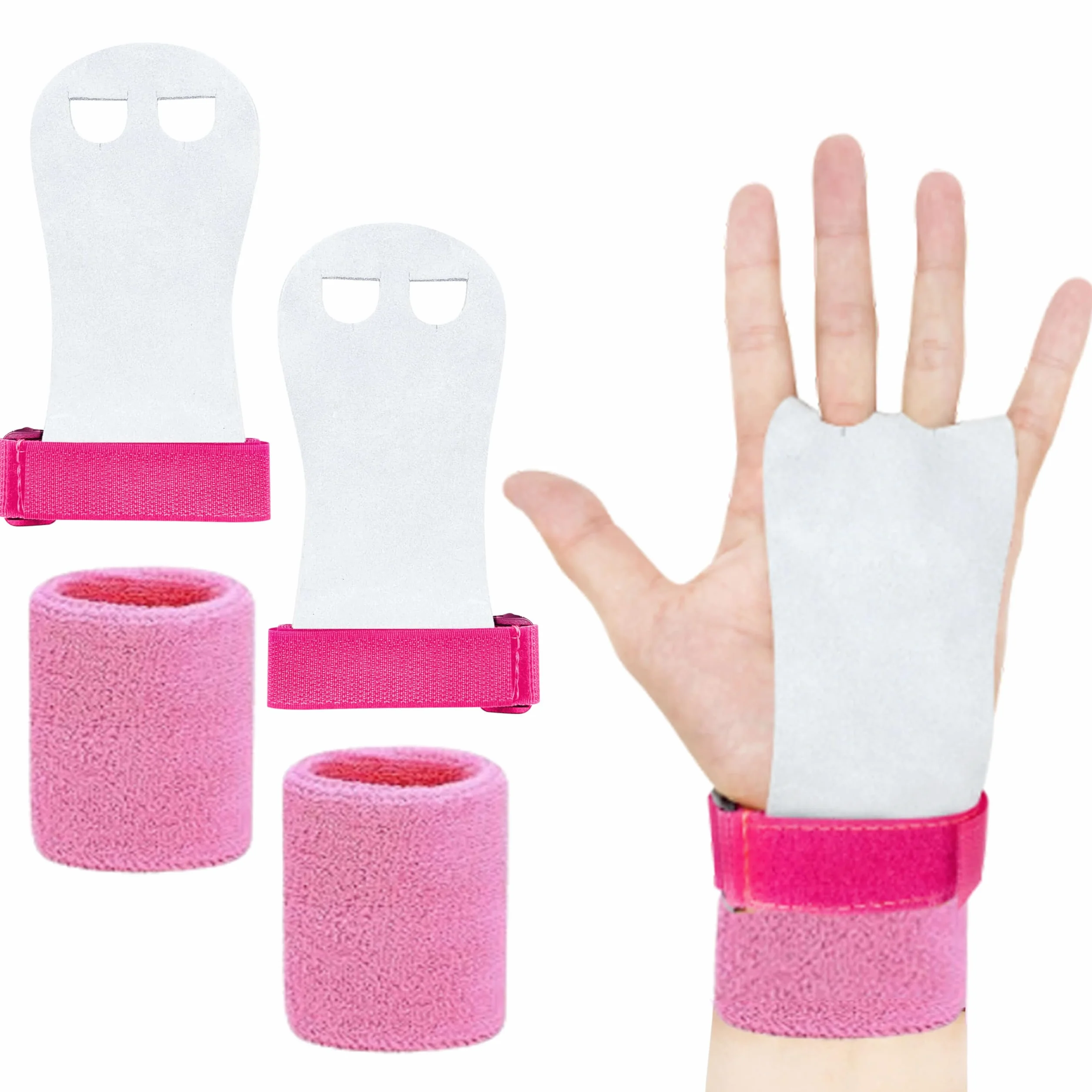Guanti da Ginnastica in Pelle NERO/GRIGIO M - Paracalli Allenamento Fitness Protezione Mani e Polsi