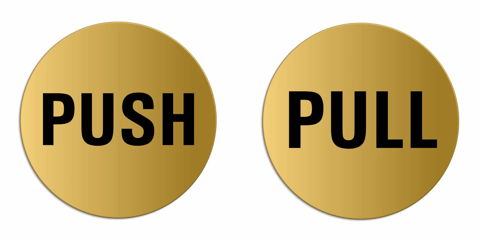 Targhette Push Pull Set di 2 Targa Ø 75 mm color oro auto-adhesiva
