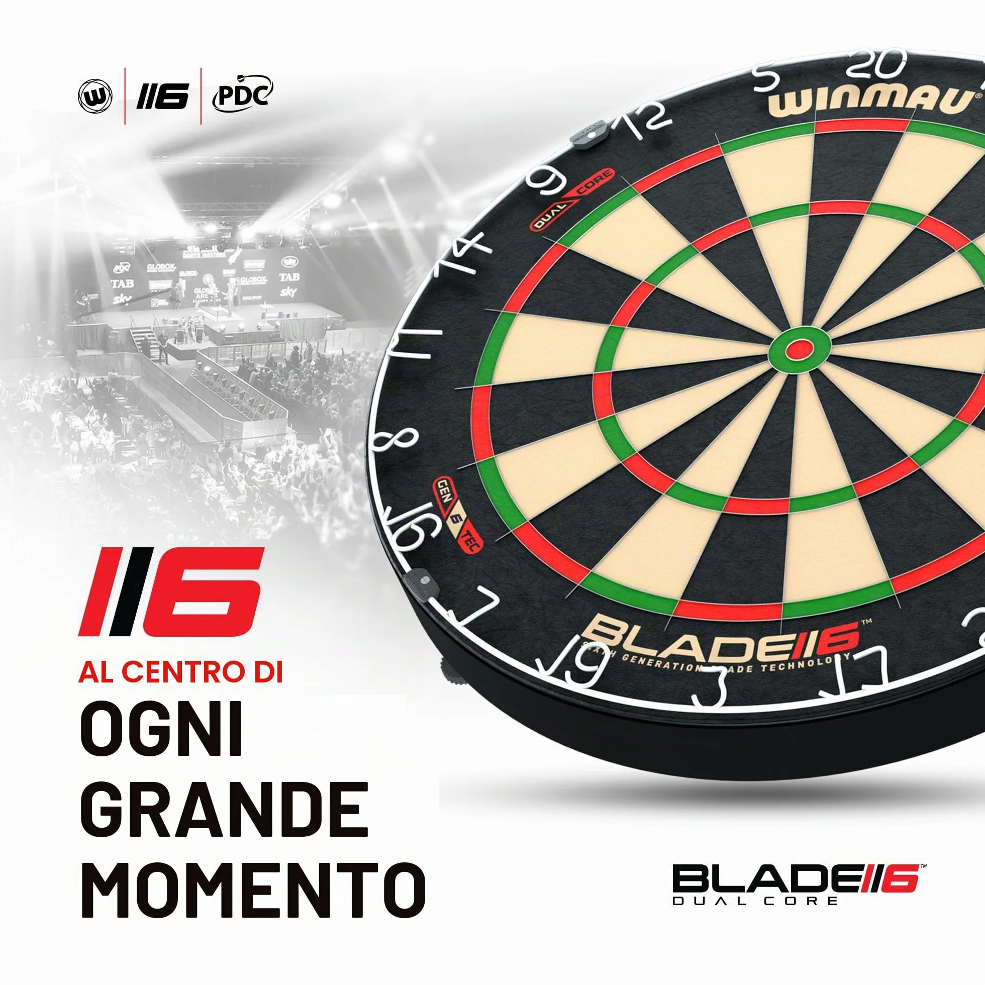 WINMAU Blade 6 Dual Core Dartboard Professional Steel Tip Official Tournament PDC