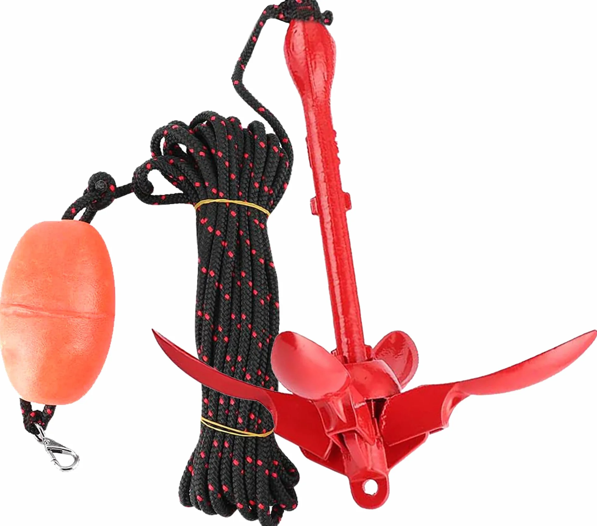 Cressi Squid Ancora Pieghevole per SUP Kayak e Gommone con Cima 10m Galleggiante Moschettone, Accessori Nautica per Tavola SUP Gonfiabile Barca Canoa e Kayak da Pesca