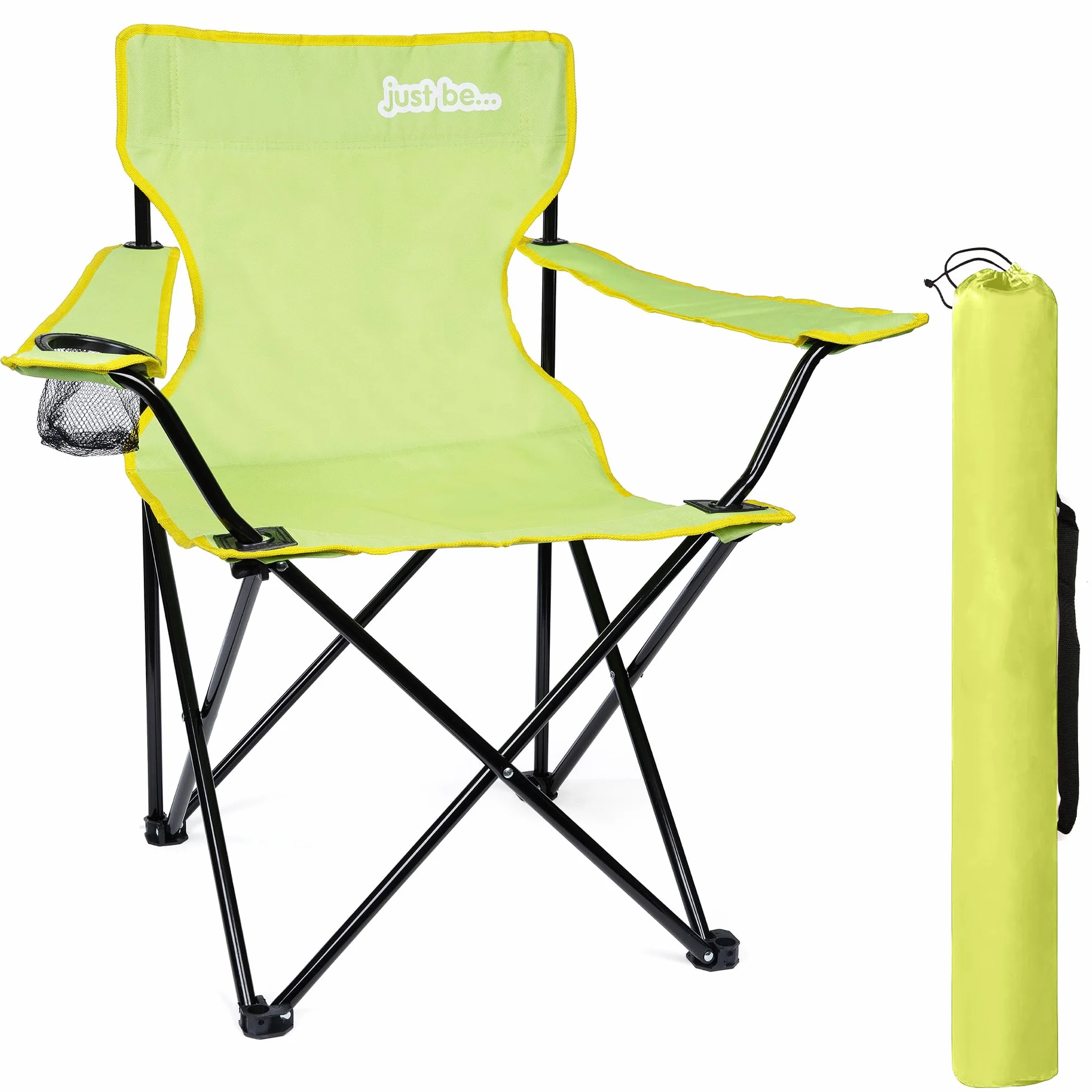 Sedia Pieghevole Campeggio Portatile Leggera con Porta Bottiglie e Braccioli