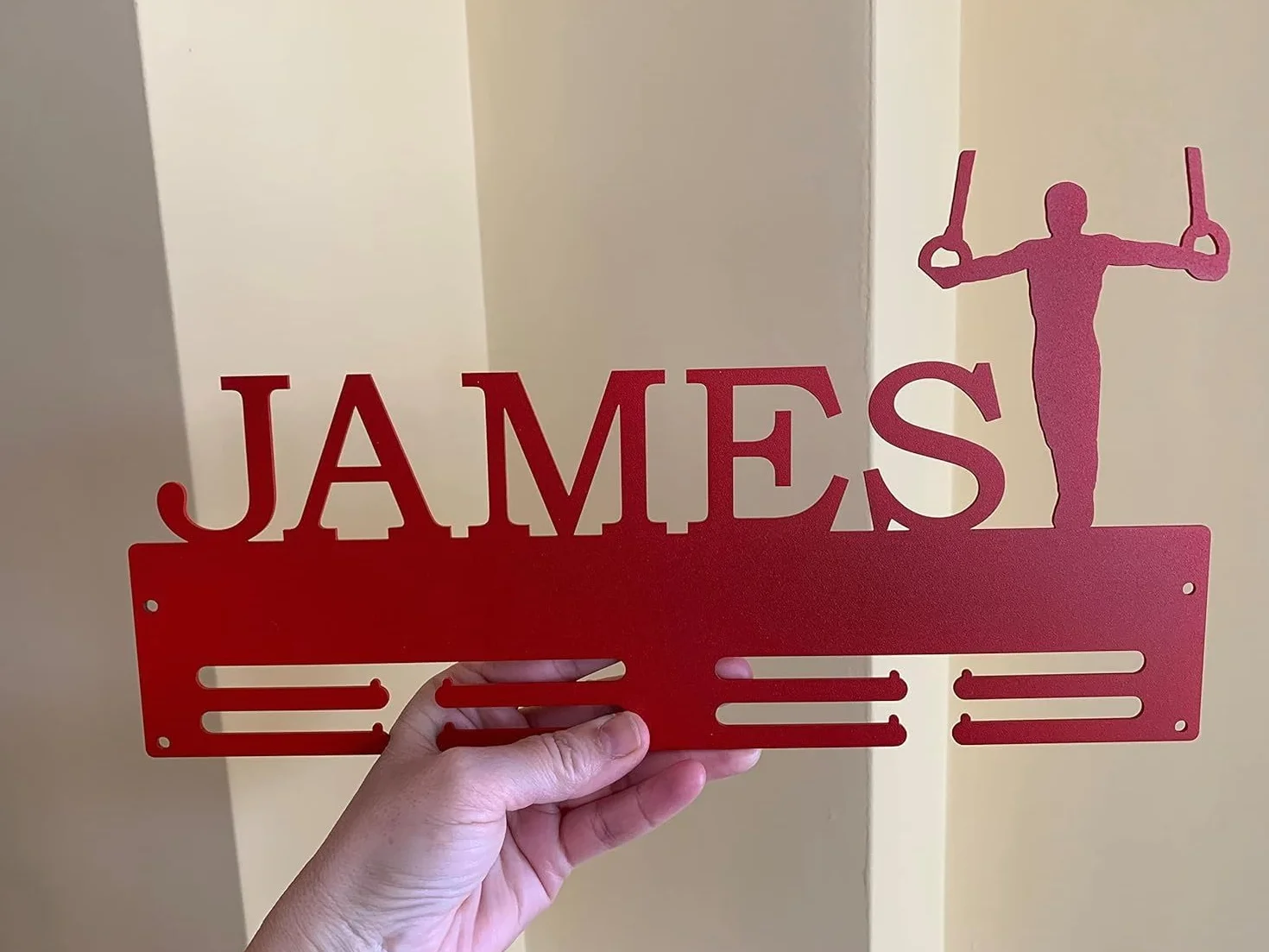 Porta Medaglie Personalizzato in Metallo, Appendino per Medaglie Sportive Ginnastica Corsa Maratona Medal Hanger Display