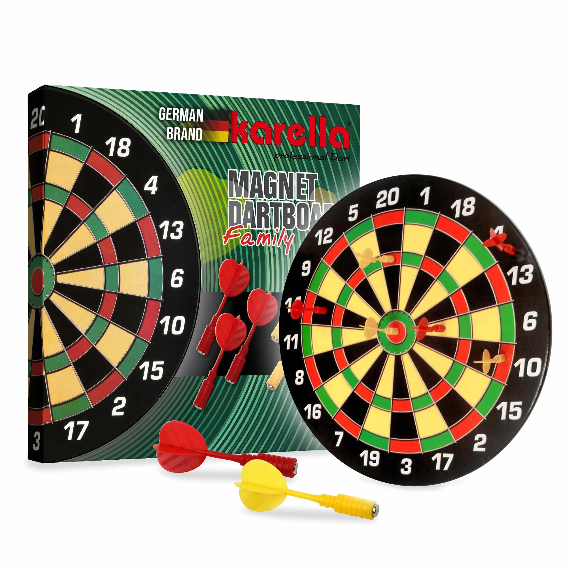 Thera-Band Karella Bersaglio Magnetico Family 40 cm Gioco Freccette Sicurezza Bambini Adulti 6 Frecce Magnetiche