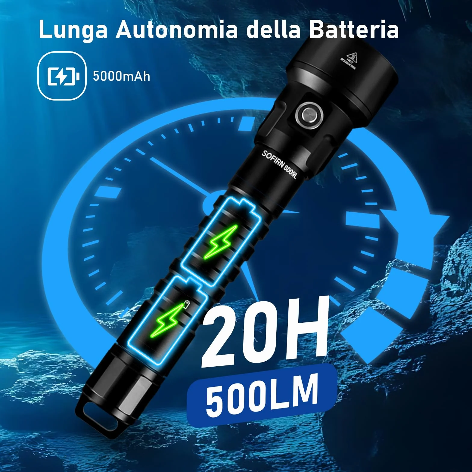 Sofirn SD09L Torcia LED da immersione 6800 lumen