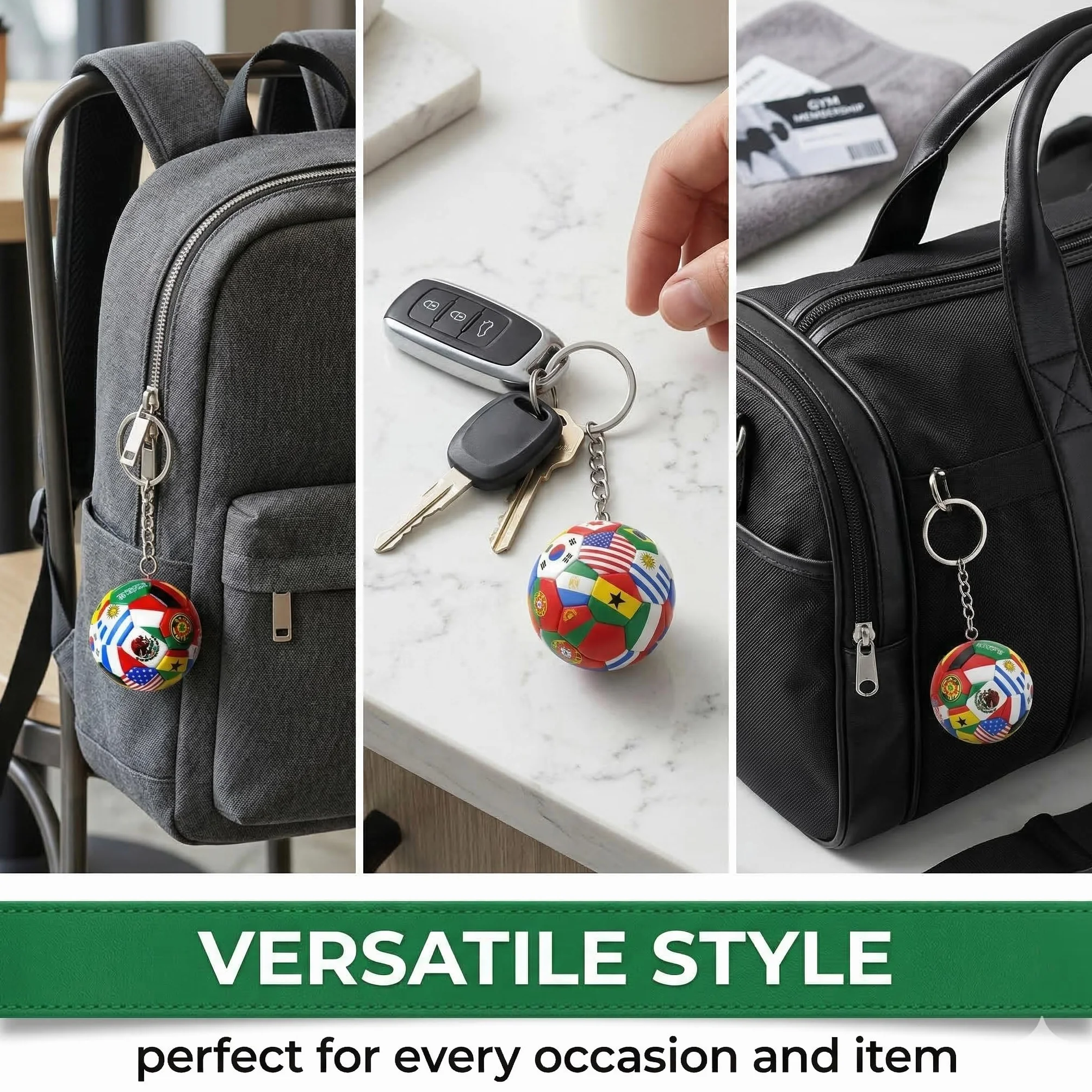 Portachiavi Calcio Rucksack Charme Coppa del Mondo 2026 Bandiera Nazionale Multicolore
