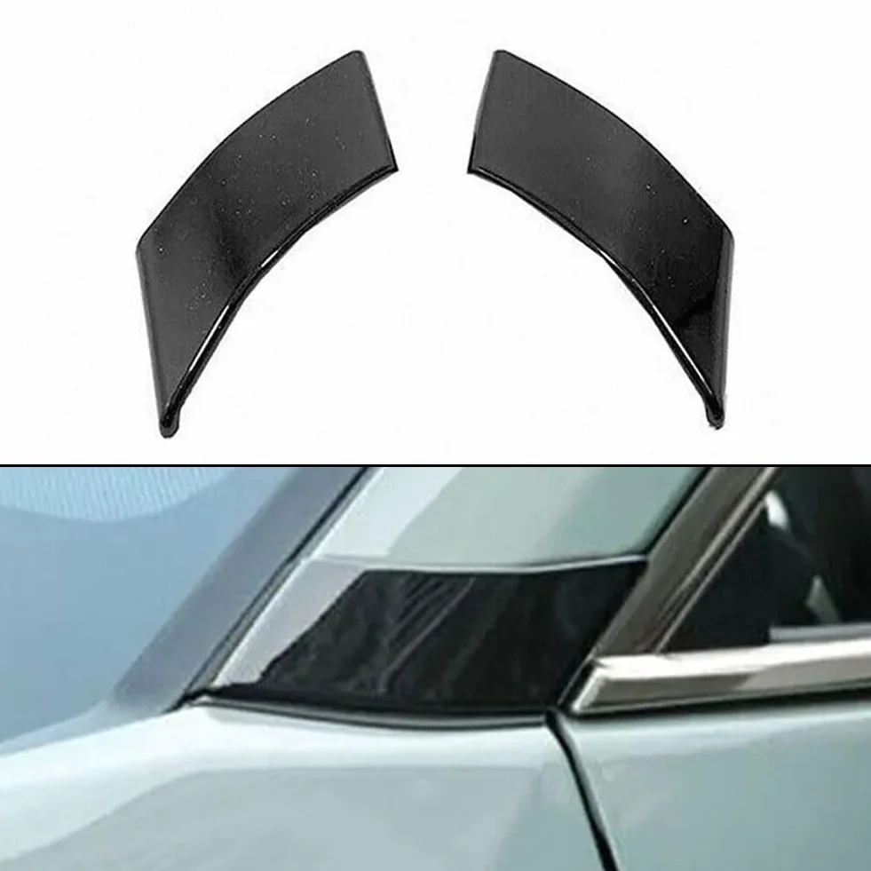 Modanatura triangolare anteriore per montante A, colore nero lucido, 2019-2022, coperture decorative per finestrini laterali in ABS, confezione da 2