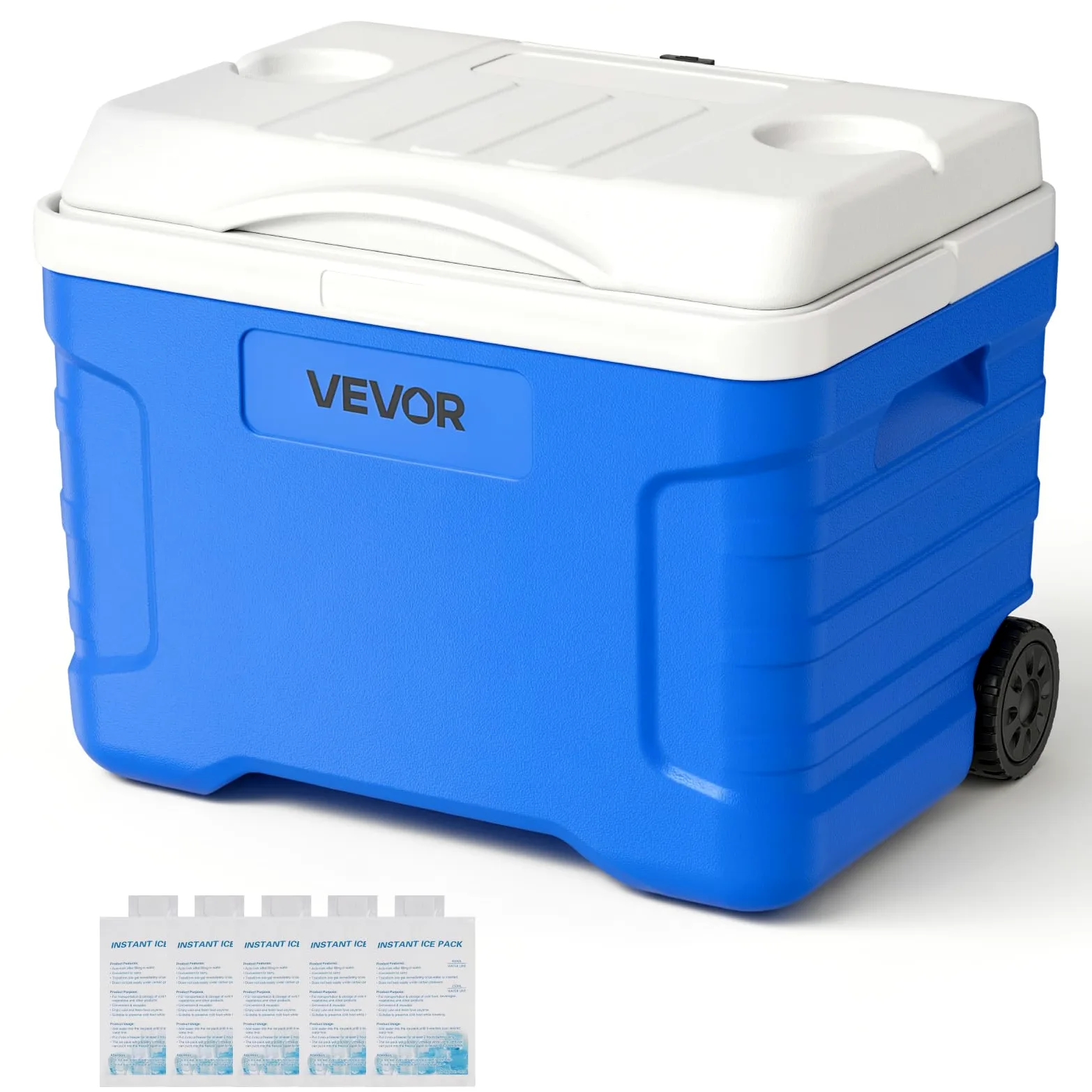VEVOR Contenitore Isolato Termico con Ruote, Frigo Portatile con Ruote Capienza ca. 20 L Mantenimento Cibo Bevande Cubetti di Ghiaccio, Senza Elettricità, Picnic Campeggio Barbecue Attività all'Aperto