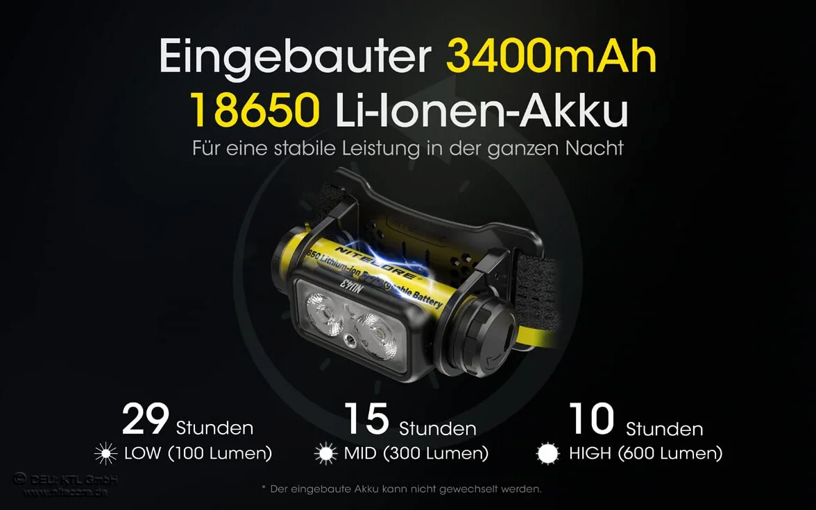 Nitecore NU43 Lampe frontale LED Noir Jaune