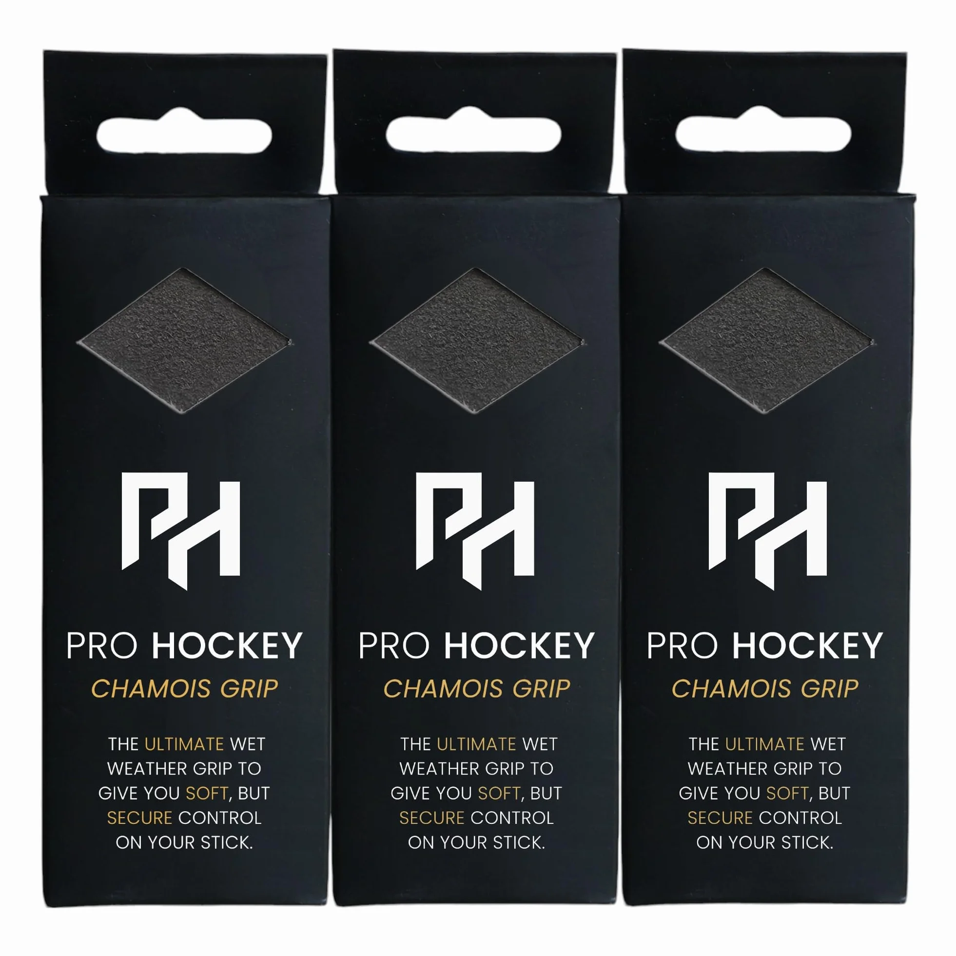 Impugnatura in camoscio per hockey su prato, 170 cm, grigio, confezione da 3