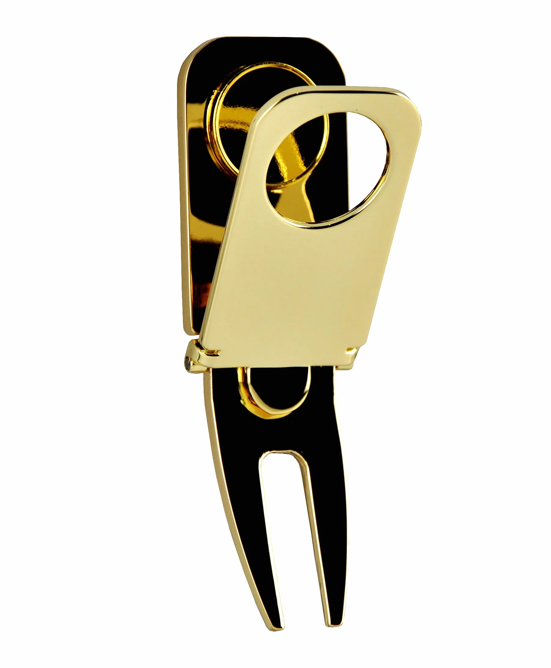 Strumento Magnetico 3 in 1 per Riparazione Forcella Golf e Marcatore Palline, Metallo Zinco Oro