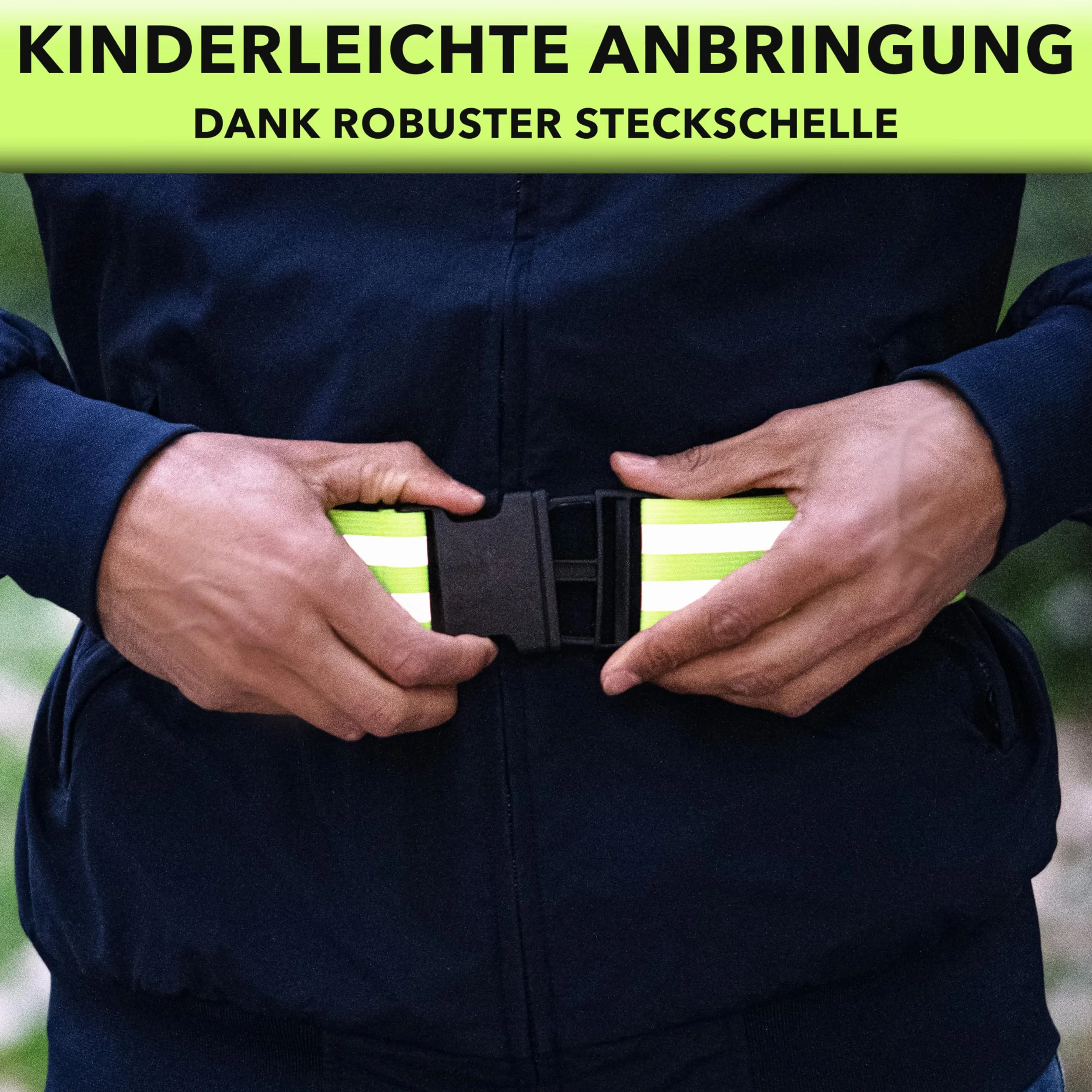 Cintura riflettente di sicurezza alta visibilità per corsa jogging ciclismo giallo