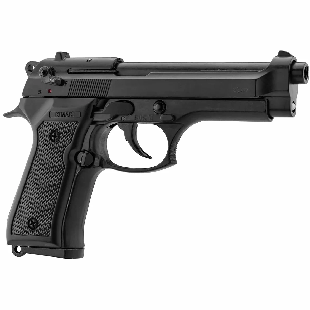 KIMAR Scacciacani Pistola a Salve Beretta 92 Calibro 9mm Nera