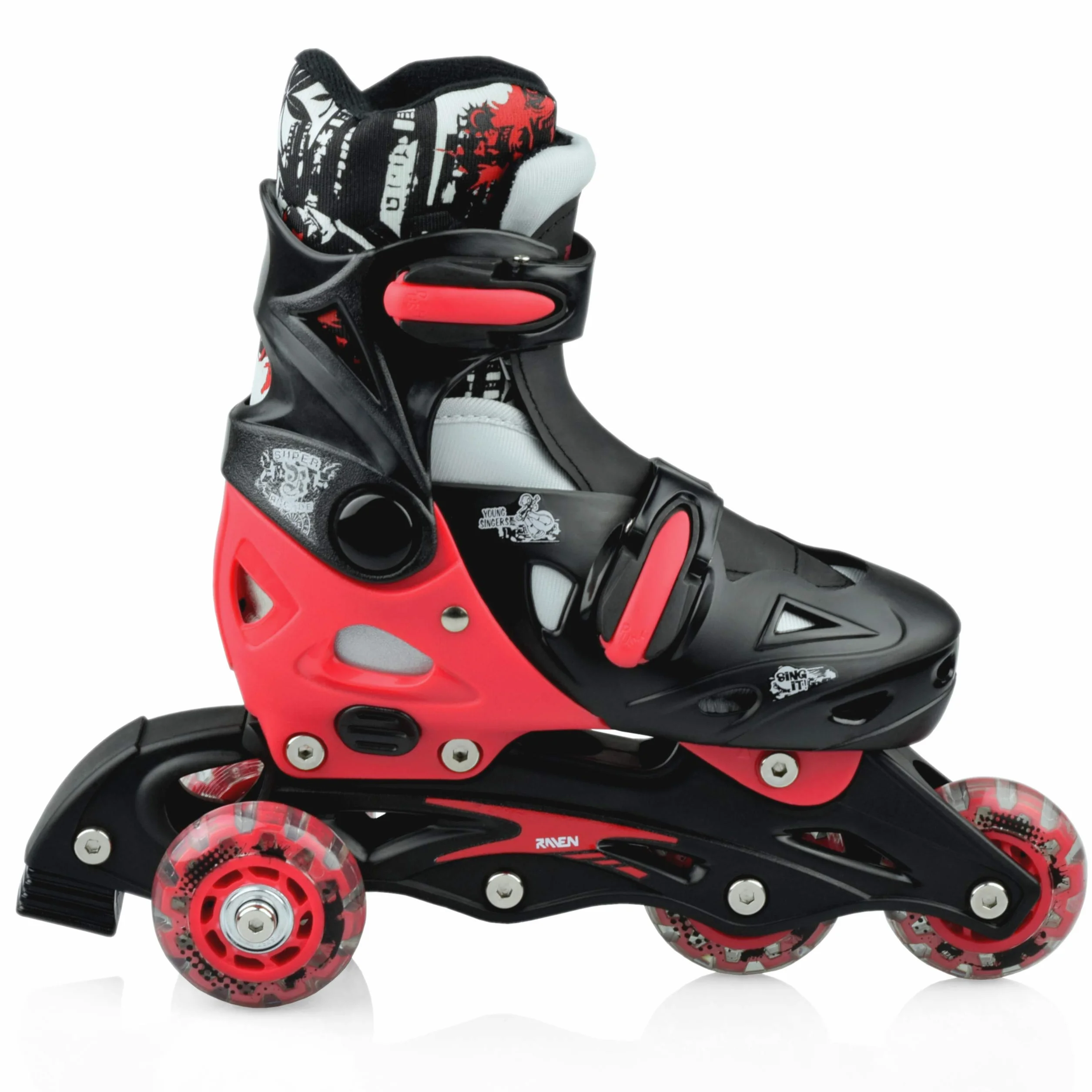 RAVEN 3in1 Inline Skates Pattini in linea Triskates regolabili per bambini