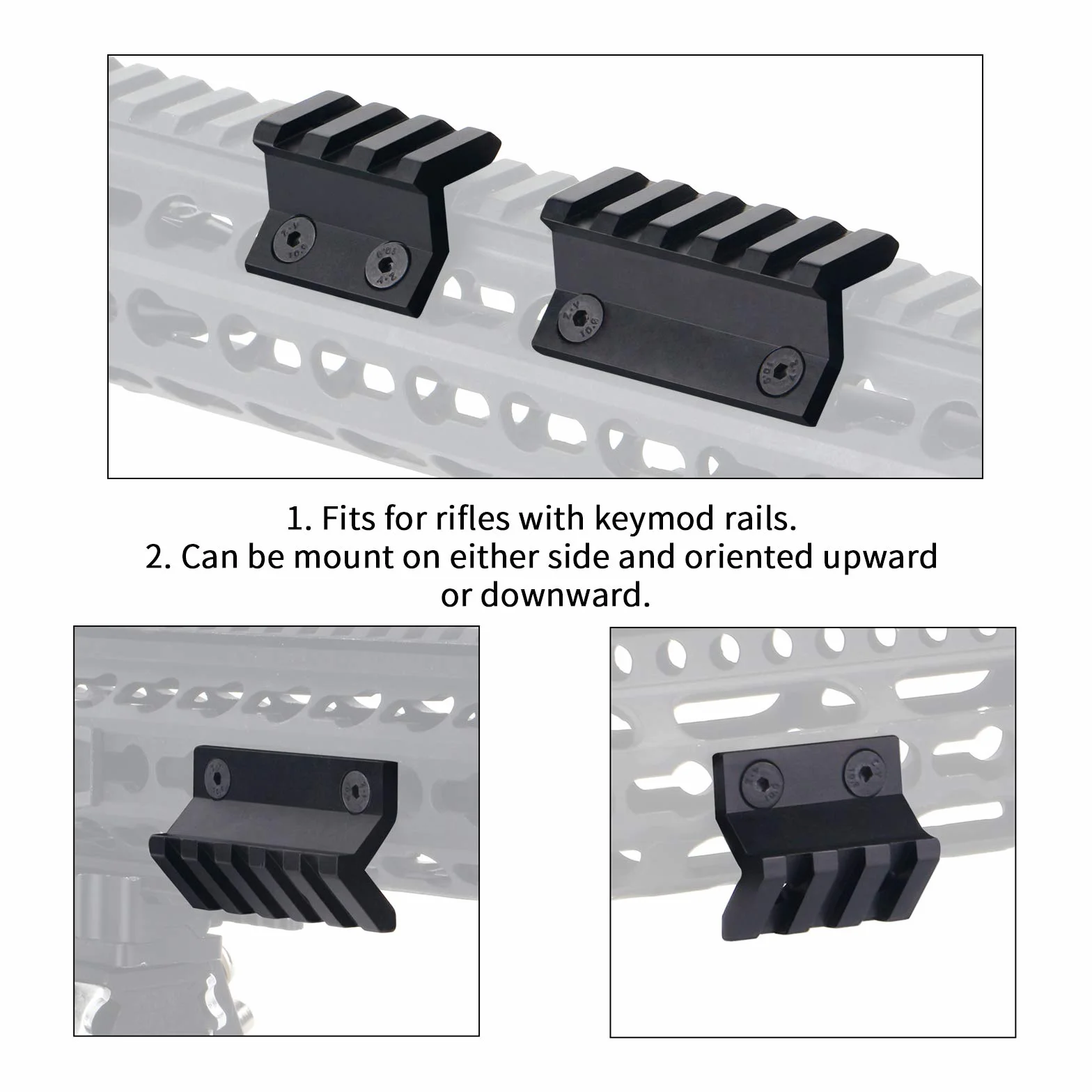 Picatinny Keymod Offset Rail Mount 45 Stopni 2.17" L Adatto per Binari Keymod 2 Sztuk (3 Slot, 5 Slot)