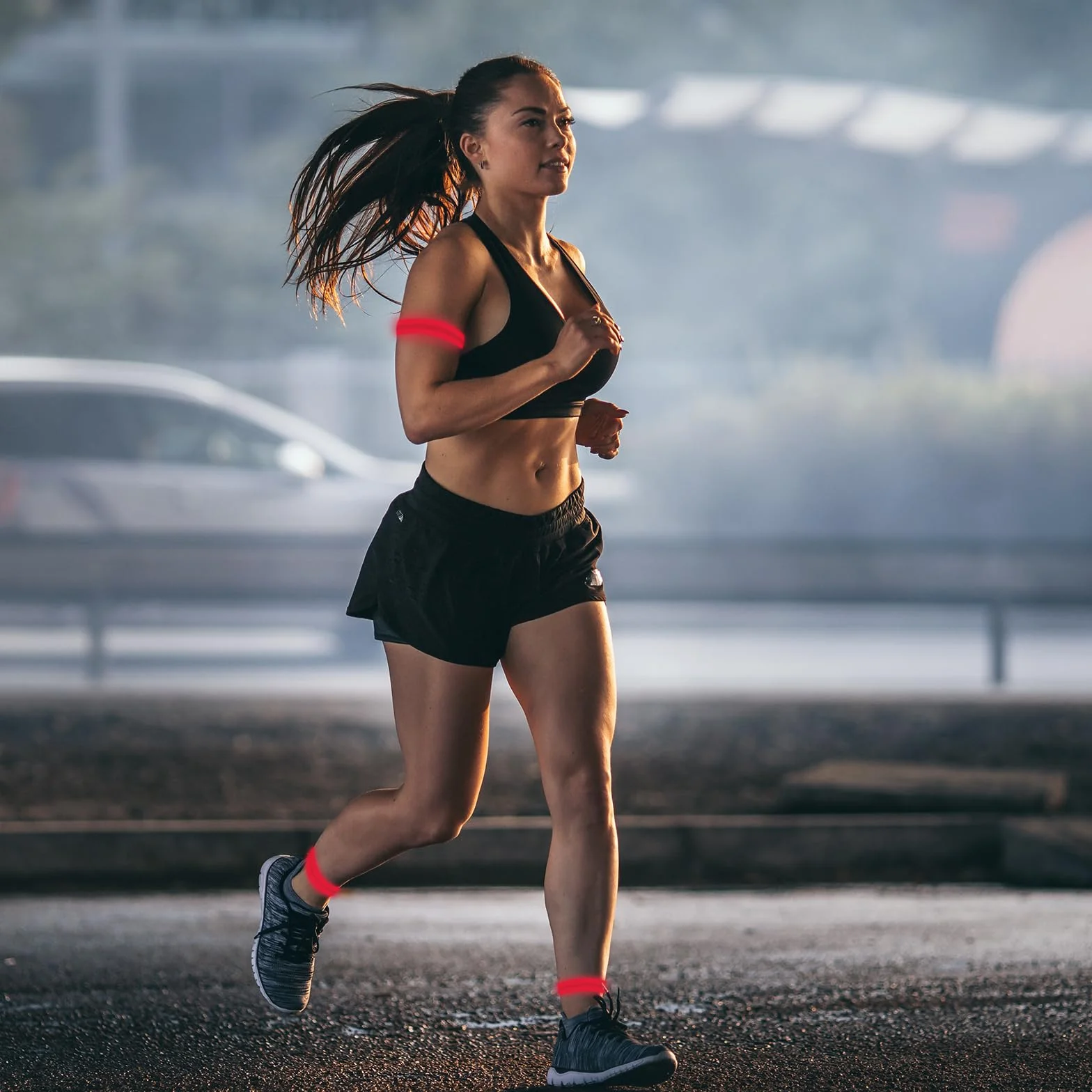 JIZZU LED Bracciale Ricarica USB 2 Pezzi Riflettenti Alta Visibilità Ciclismo Jogging