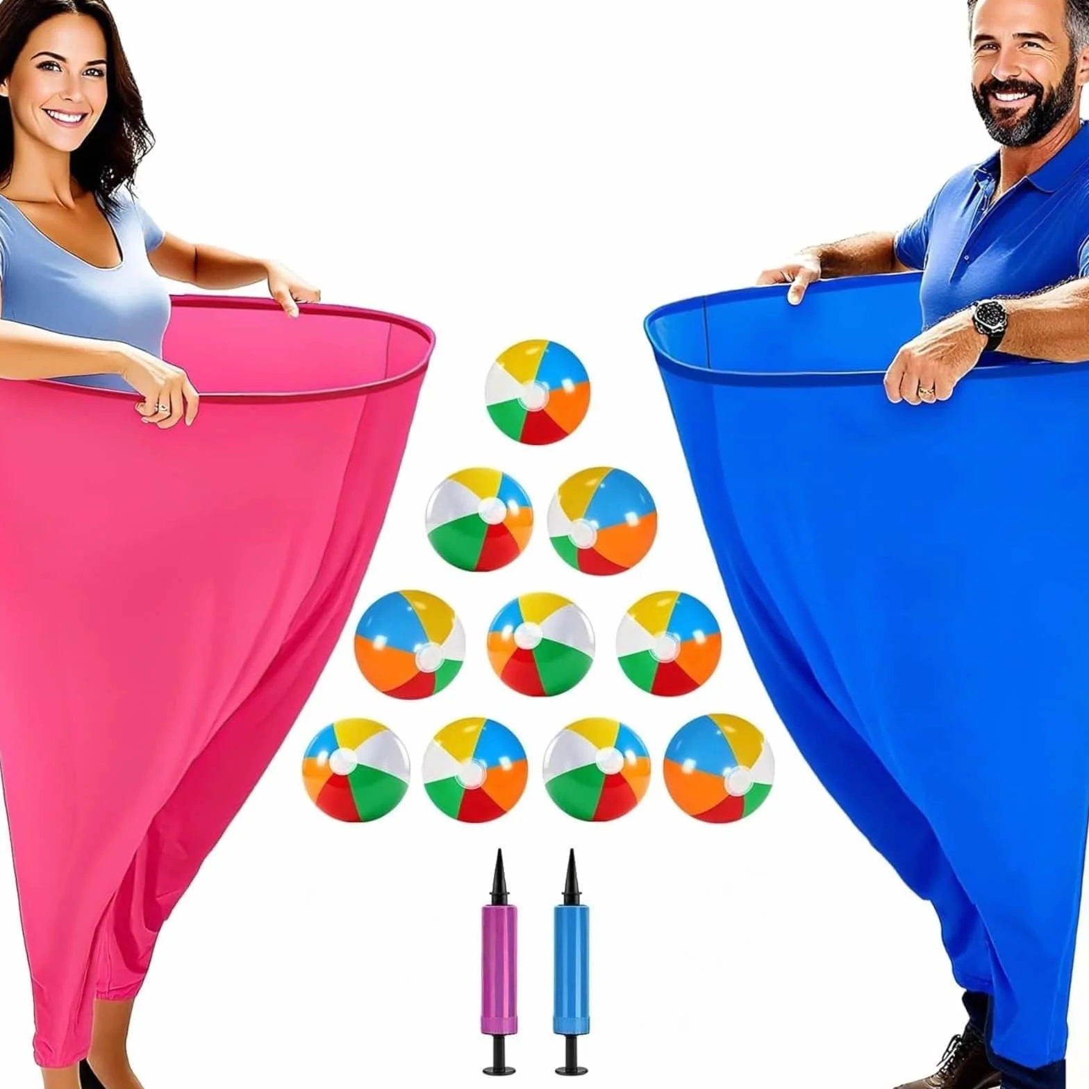 Granny Pants Yard Game per adulti e bambini, gioco di palla rimbalzante con 10 palle, 2 pompa