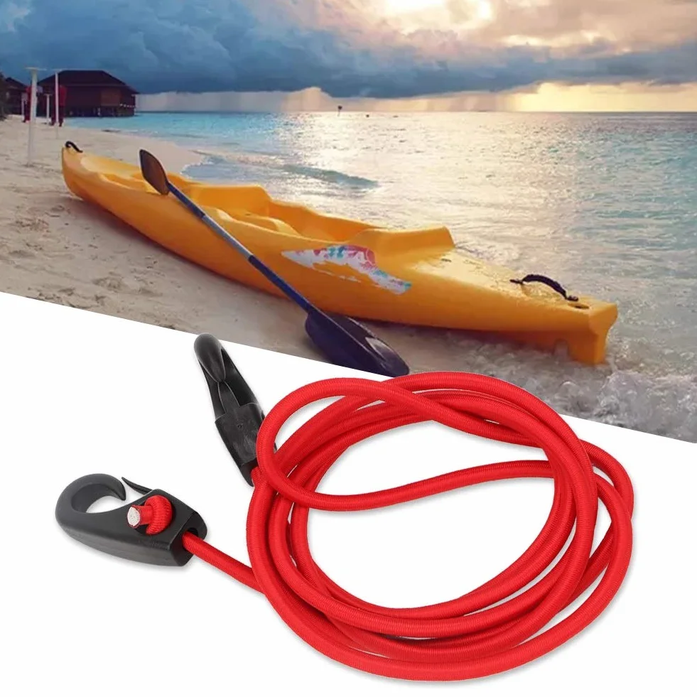 MAGT Elastico Sup Moschettone Barca Kayak Canoa SUP Paddle Guinzaglio Sicurezza Rod con Moschettone 189 cm Rosso