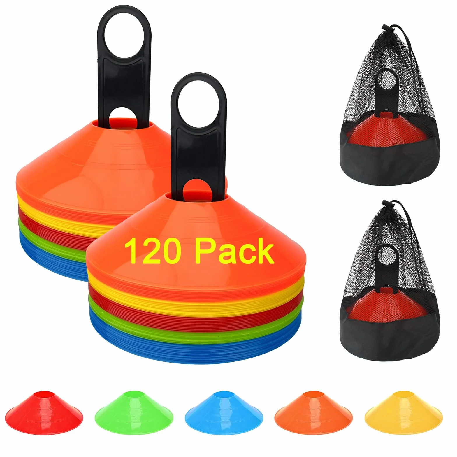 BIRDDIE Coni da Allenamento Calcio 60/120 Coni Agilità con Borsa 5 Colori