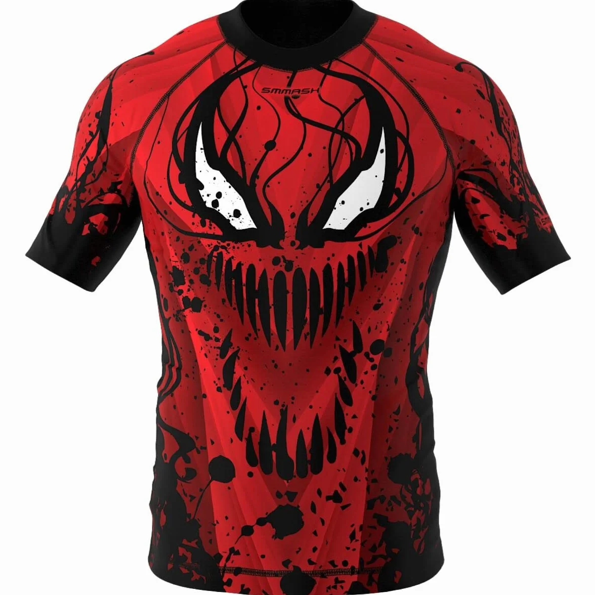SMMASH Camicia Funzionale Uomo Rashguard Maniche Corte MMA Thaibox Muay Thai Kickboxing Traspirante Resistente All'Abrasione