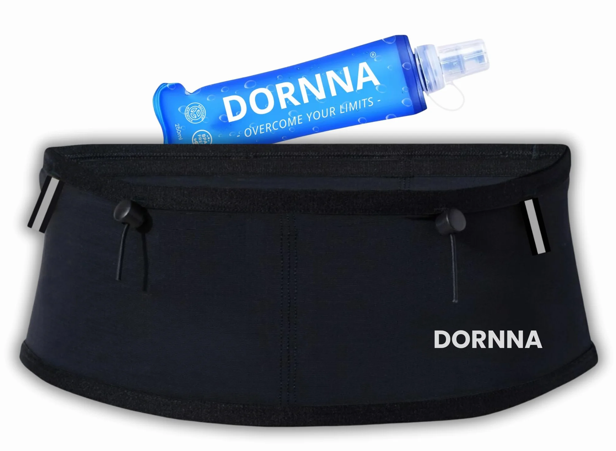 Skinny W1 Marsupio Running Borraccia Morbida 250 ml Corsa elastico porta pettorali bastoncini M-L