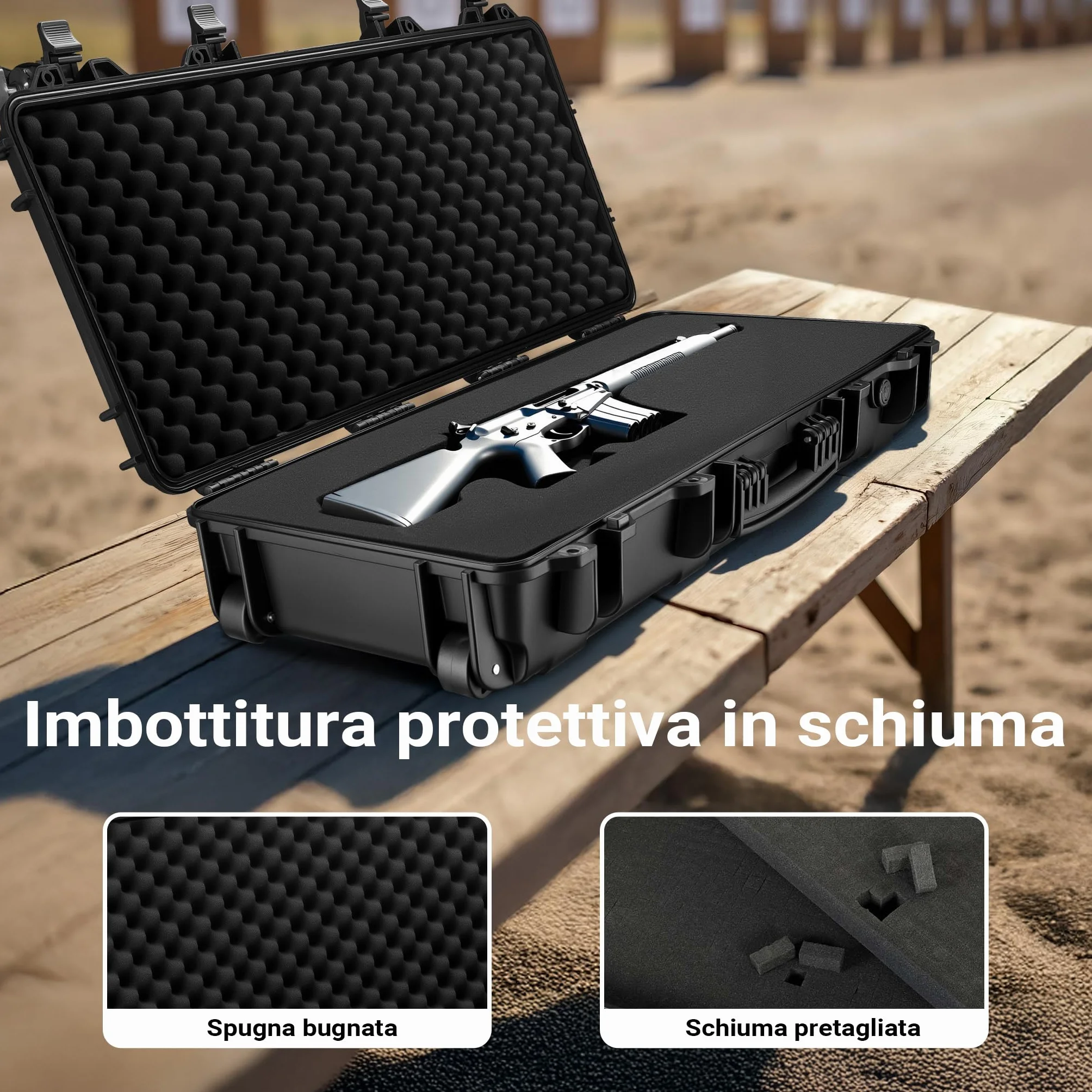 Wiltec Valigetta porta armi 97,8 x 42 x 17,3 cm per armi lunghe