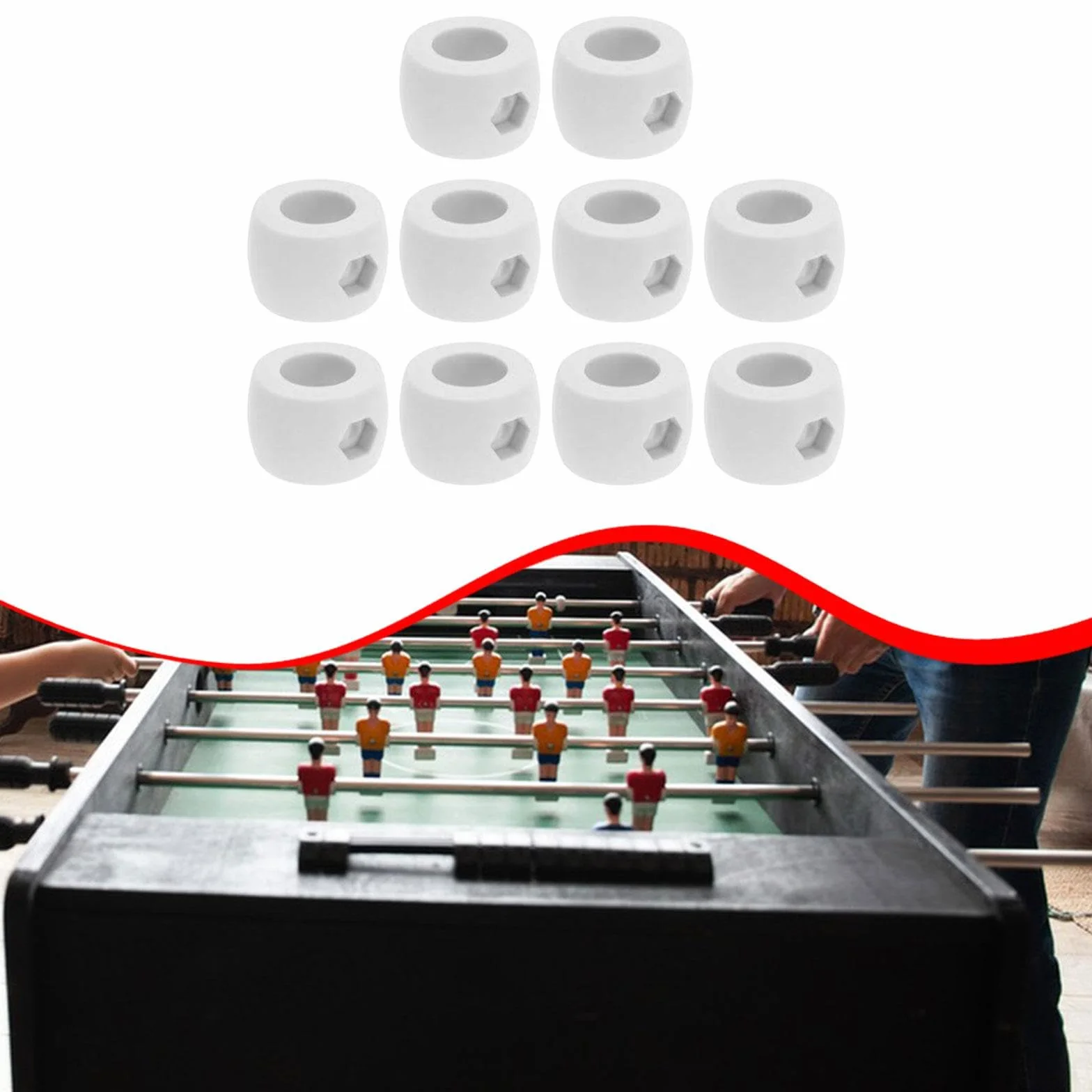 Anelli di Arresto per Porta da Calcio Balilla in Plastica, Accessori di Precisione (10 Pezzi)