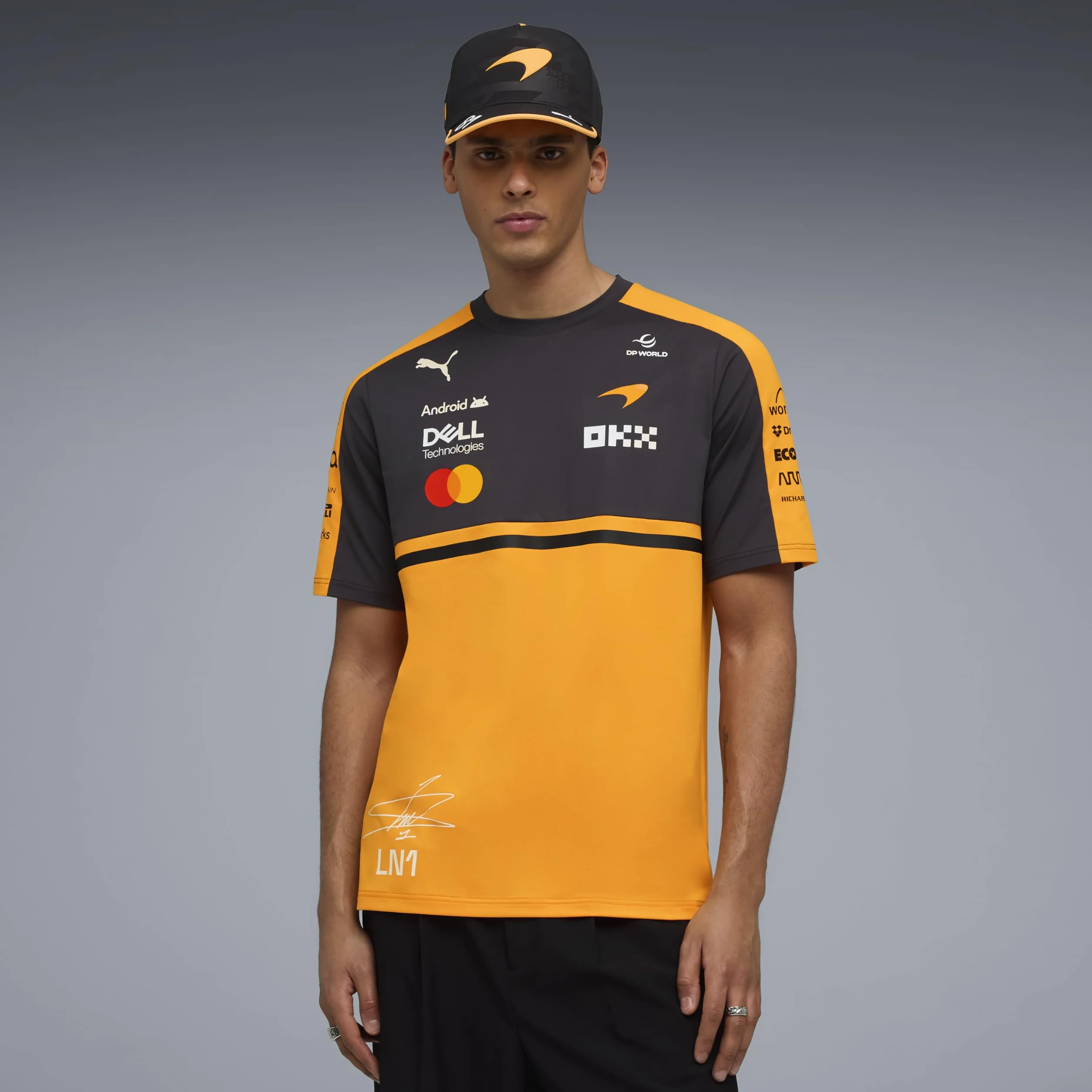 PUMA McLaren F1 2026 T-Shirt Pilota Uomo Lando Norris Arancione