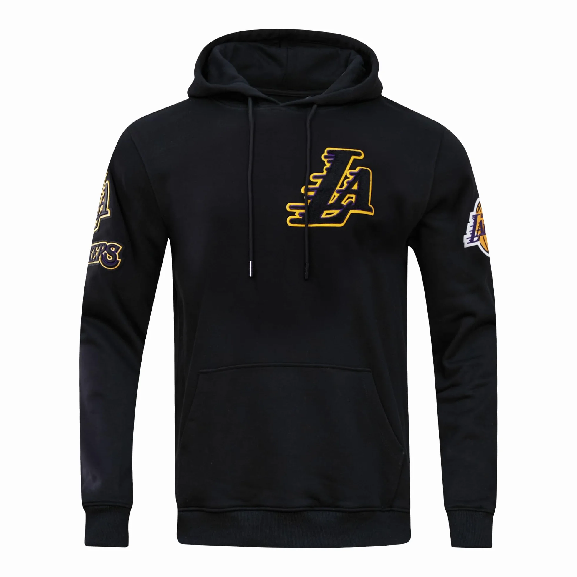 Pro Standard Felpa con Cappuccio NBA Los Angeles Lakers in ciniglia, Nera, M
