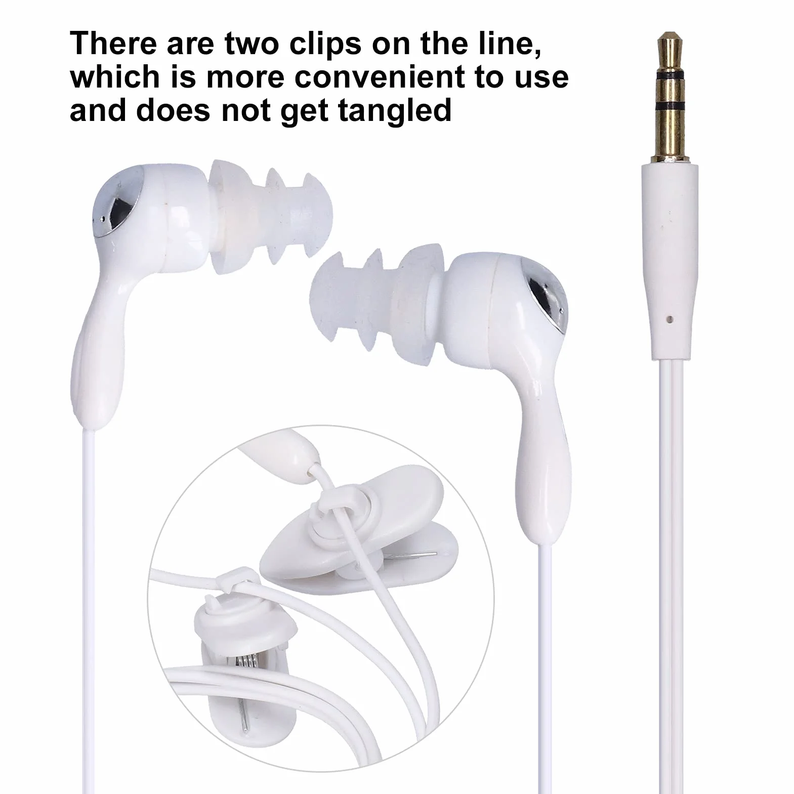 Cuffie Subacquee Impermeabili con 2 Clip Orecchie Ricambio per Nuotatori Auricolari Cavo Prolunga Stereo