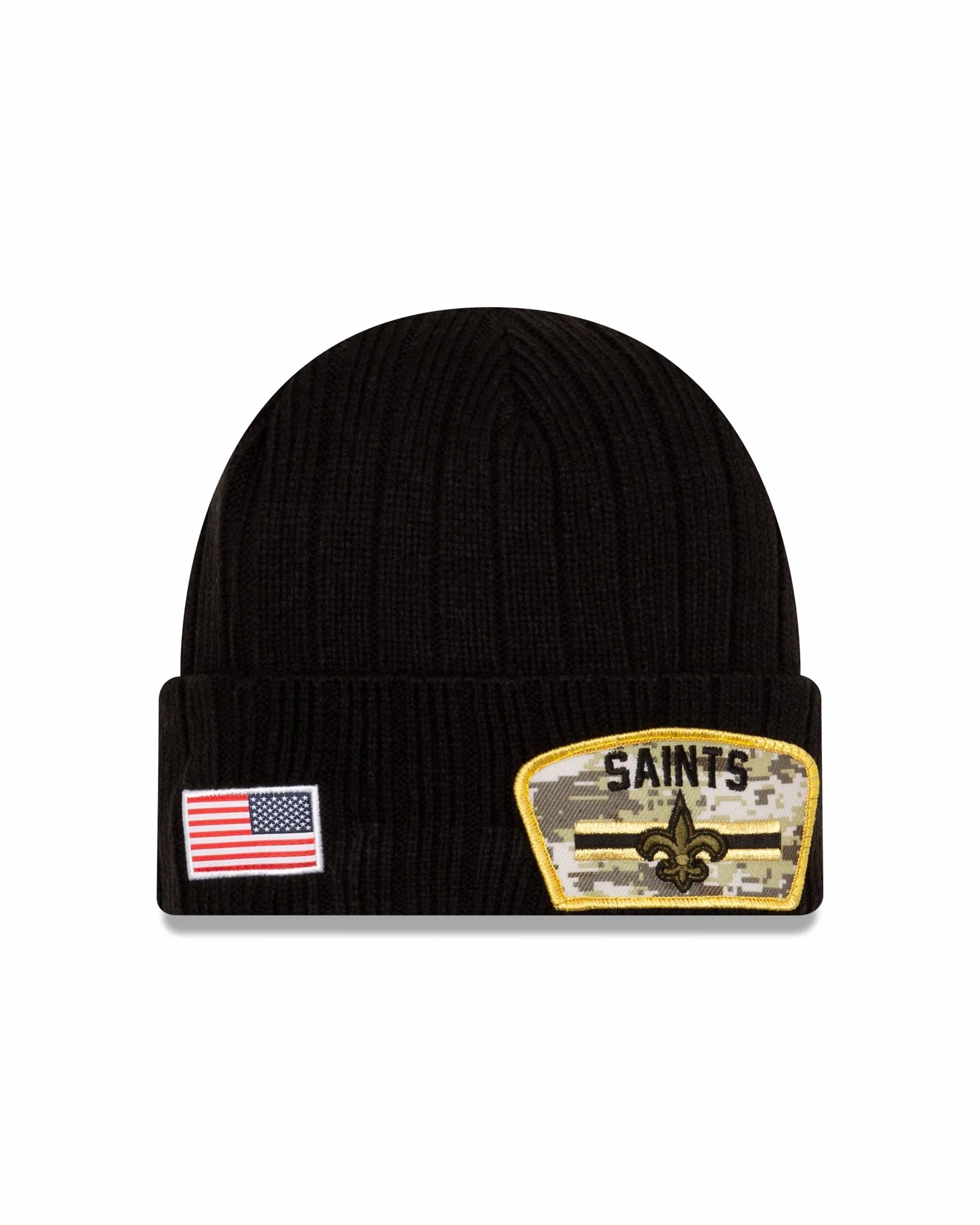 New Era Salute to Service Beanie NFL 2023 Nero Logo Squadra