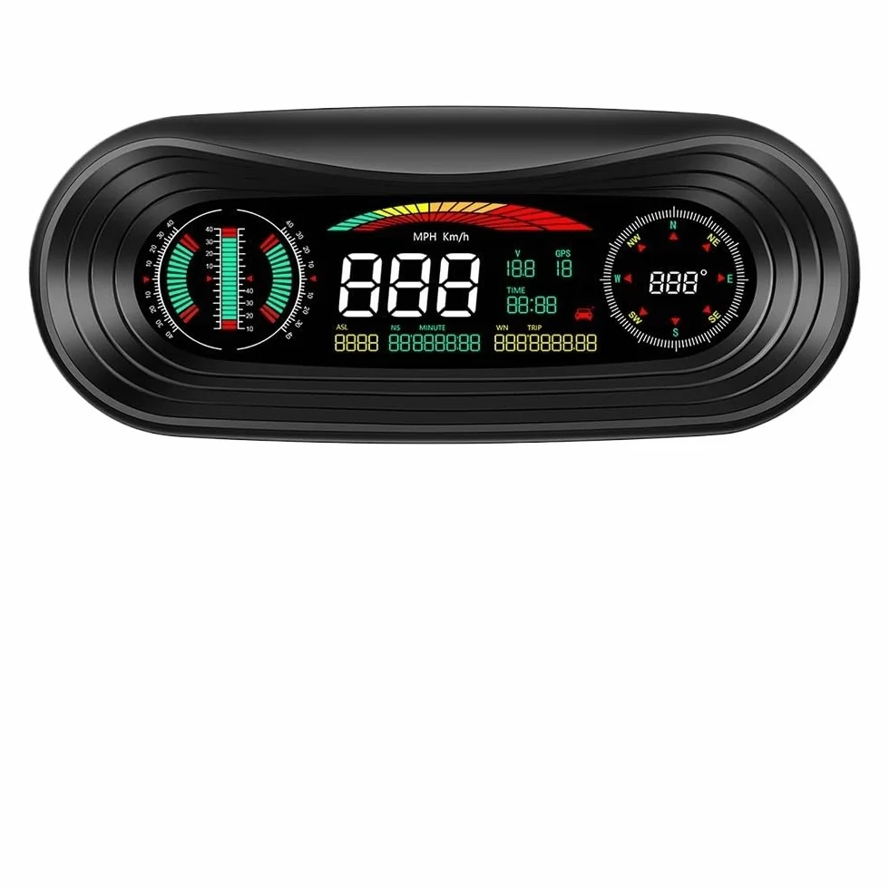 Head Up Display Auto GPS HUD Car Head Up Display off-Road 4X4 Inclinometro GPS Pannello Digitale Tachimetro Inclinazione Bussola automobilistica Altitudine Orologio Head Up Display