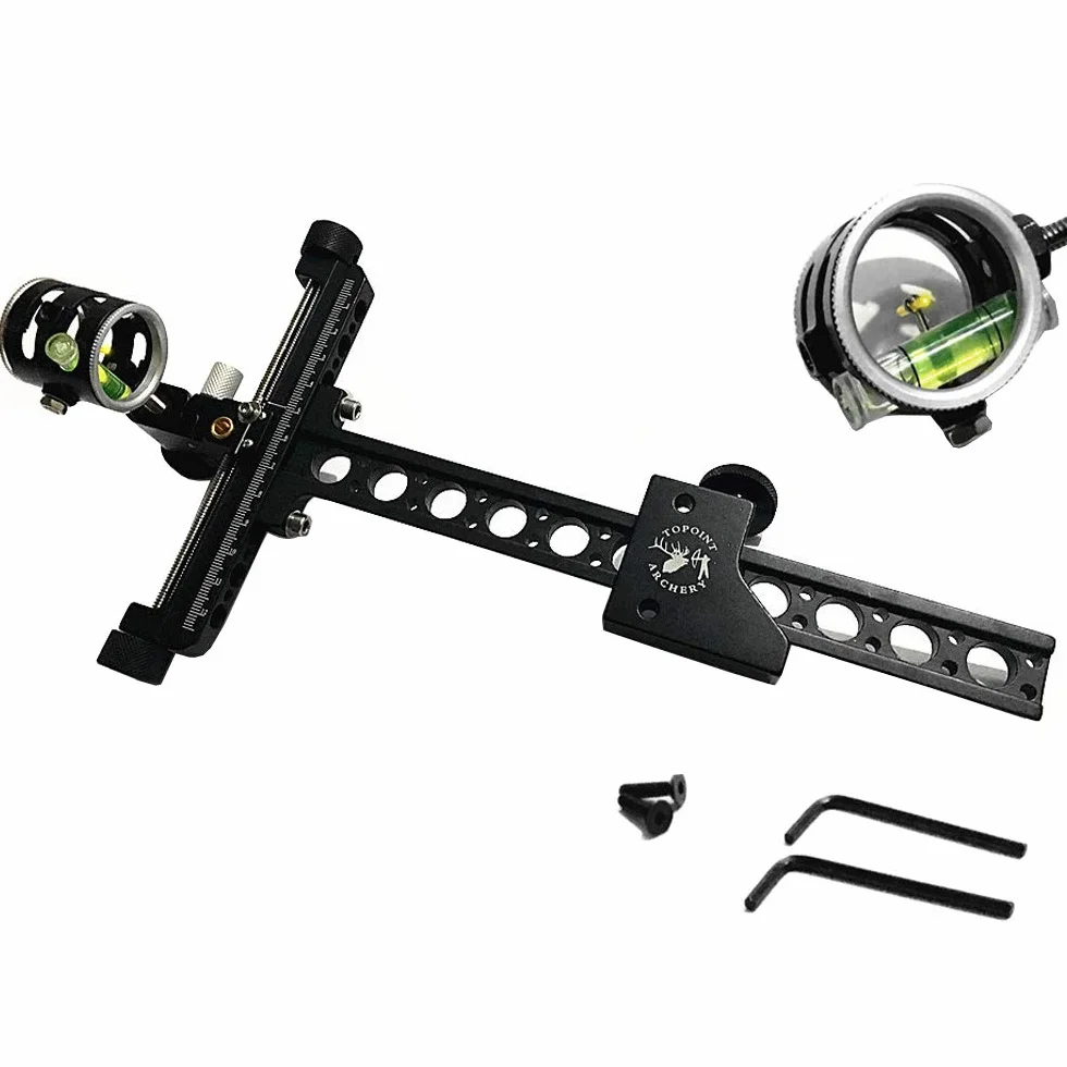 Arco Composto Vista Lega di Alluminio Bow Sight 4X Scope Accessori Caccia