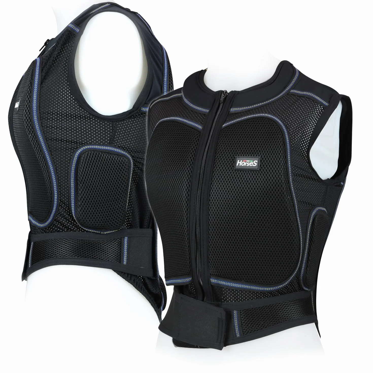 Horses Gilet Protezione Equitazione New, Gilet Protettivo per Cavalieri ed Amazzoni, Tessuto Tecnico con Inserti, Elasticizzato, Si Adatta alle Forme del Corpo