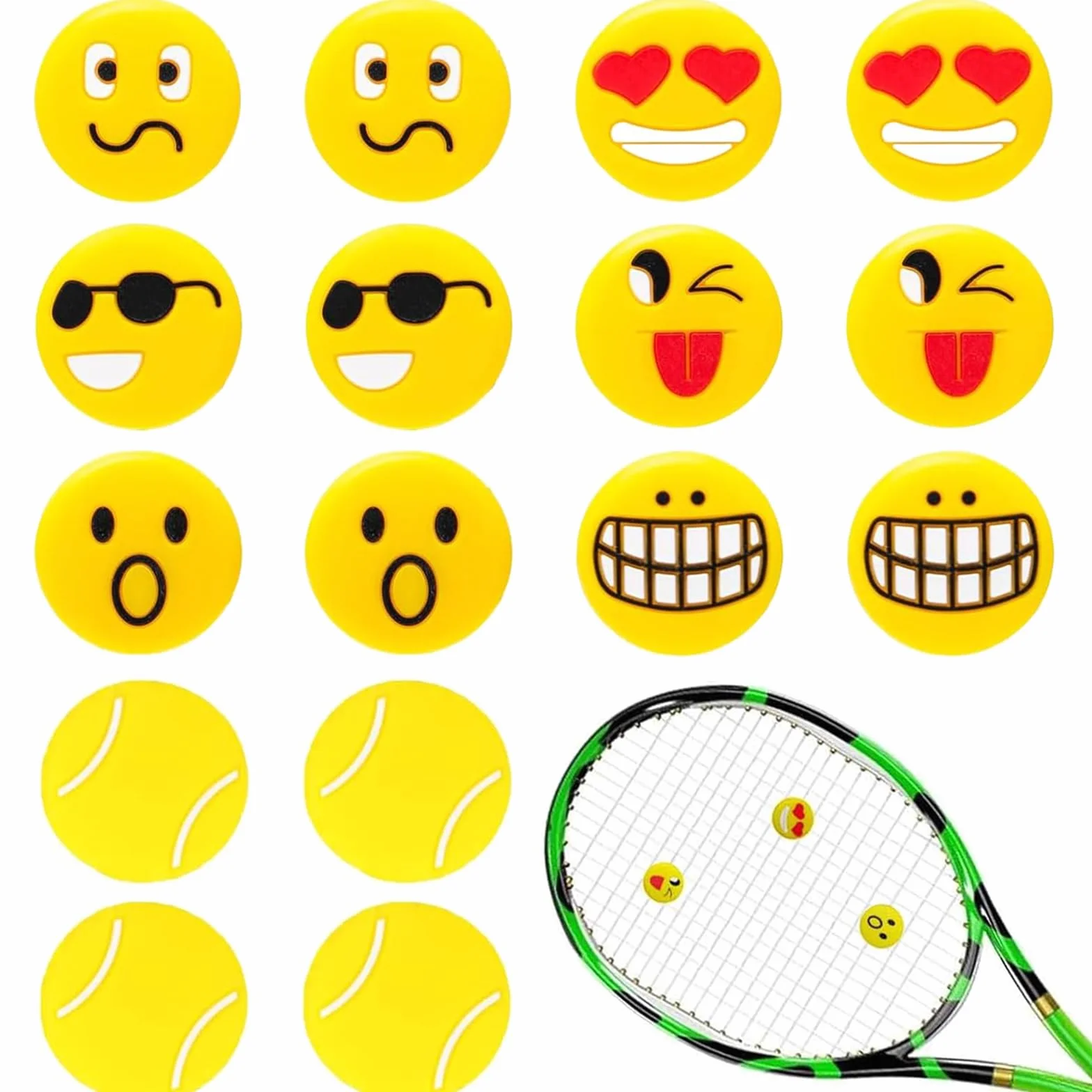 Antivibrazione Tennis Ammortizzatori per Racchette, Ferma Corde, Accessori Dispositivo 16 Pezzi