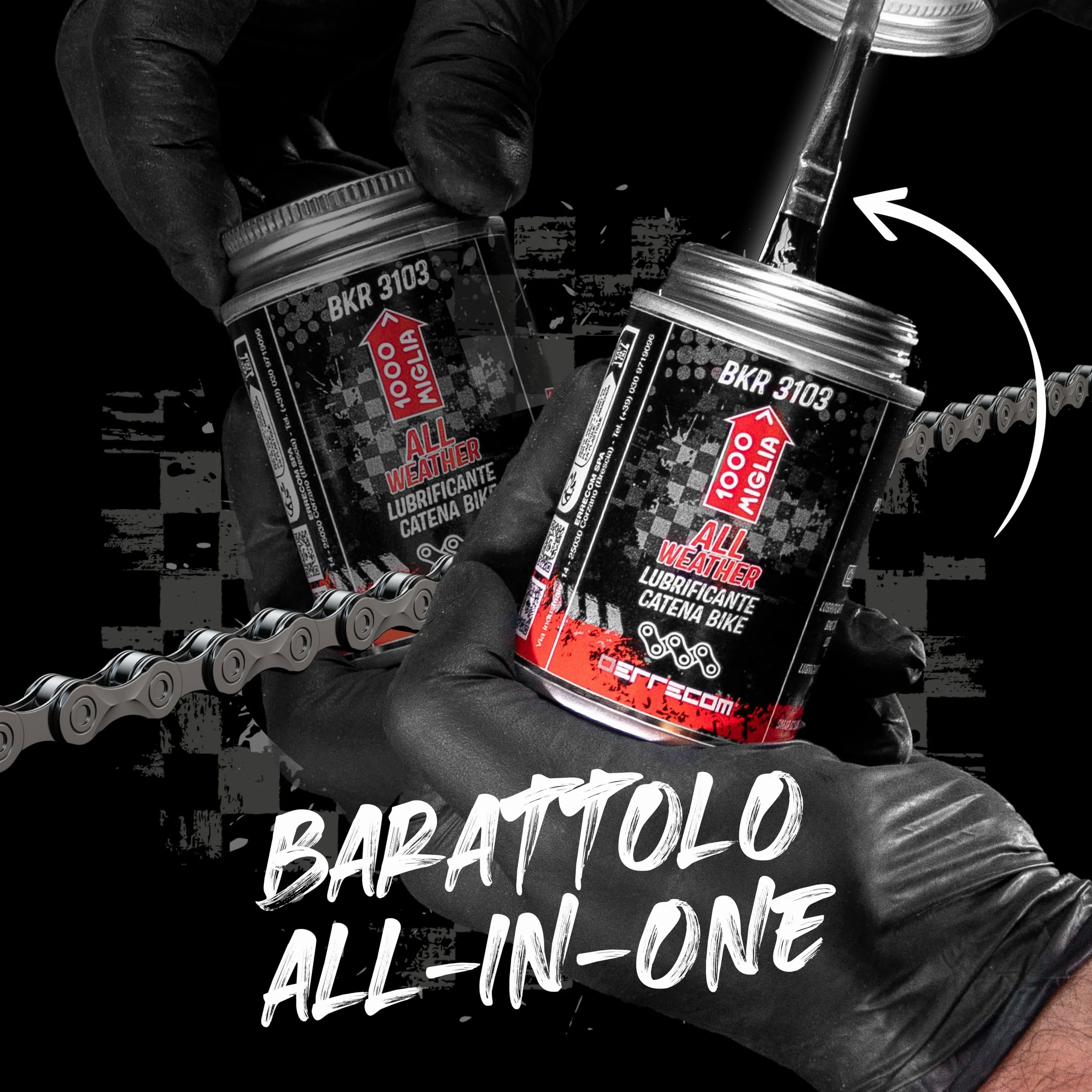 1000 Miglia BKR 3103 Lubrificante Catena Bici All Weather 120 ml Pennello incluso