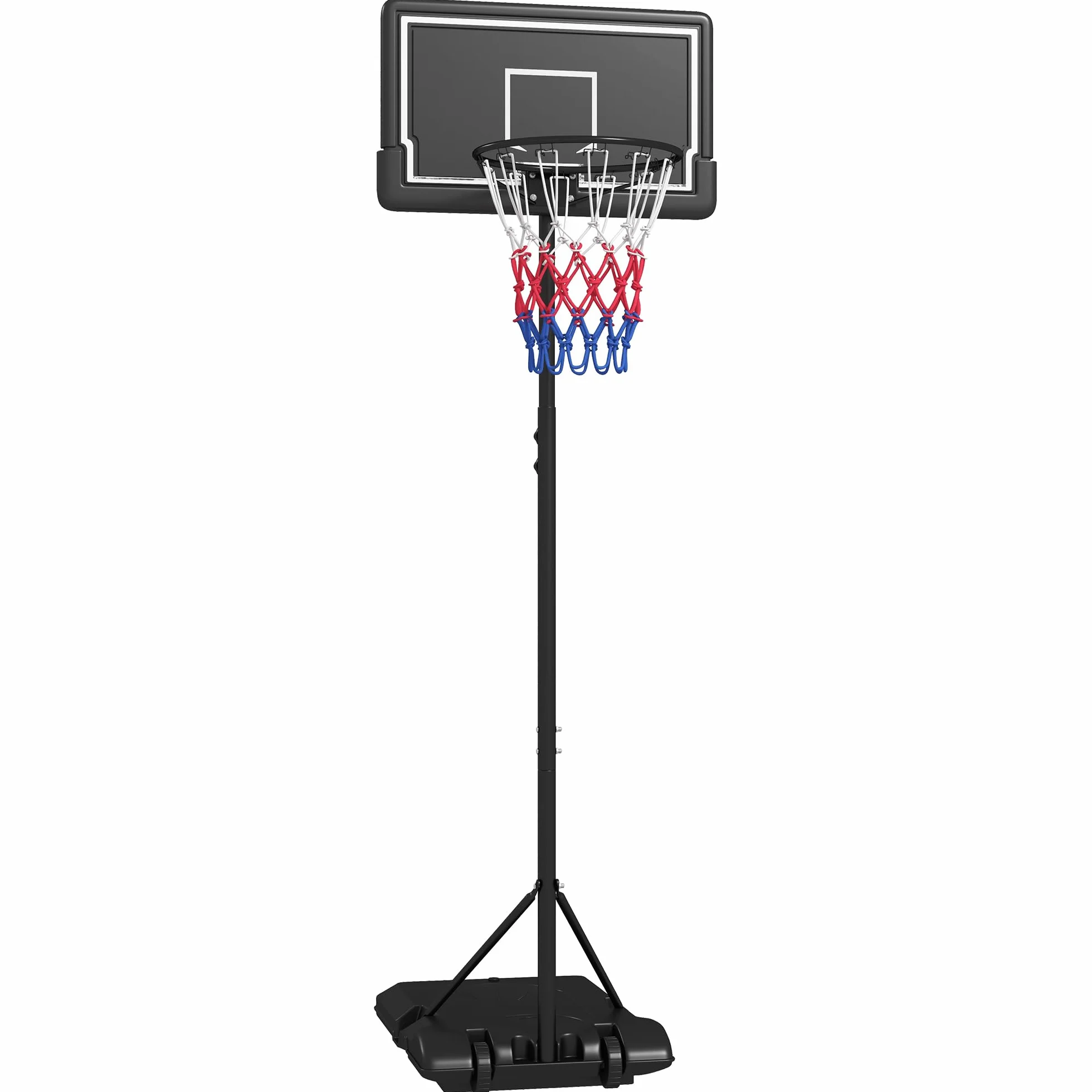 SPORTNOW Canestro da basket regolabile in altezza 182-213 cm con ruote tabellone infrangibile acciaio per adulti