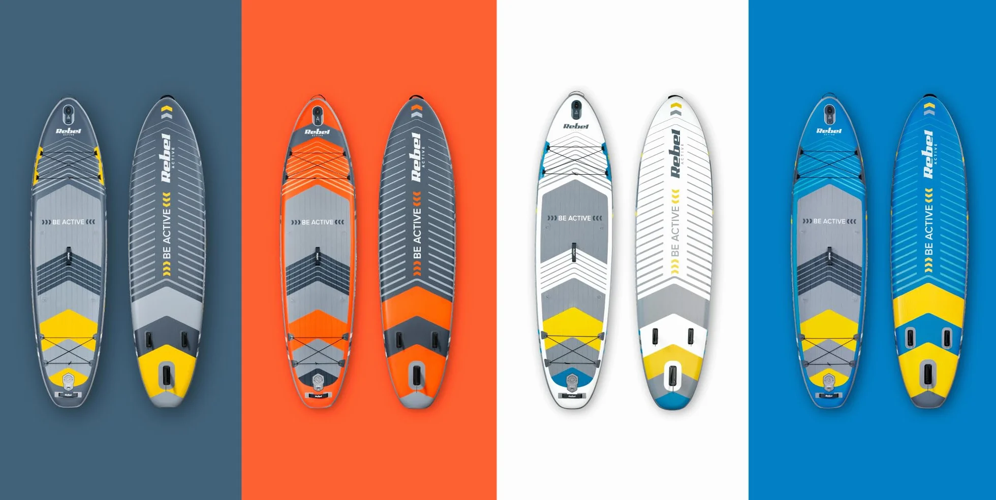 Rebel Electro Tavola da SUP gonfiata 335 cm con sedile, zaino e pompa a pagaia RBA-4507-WH