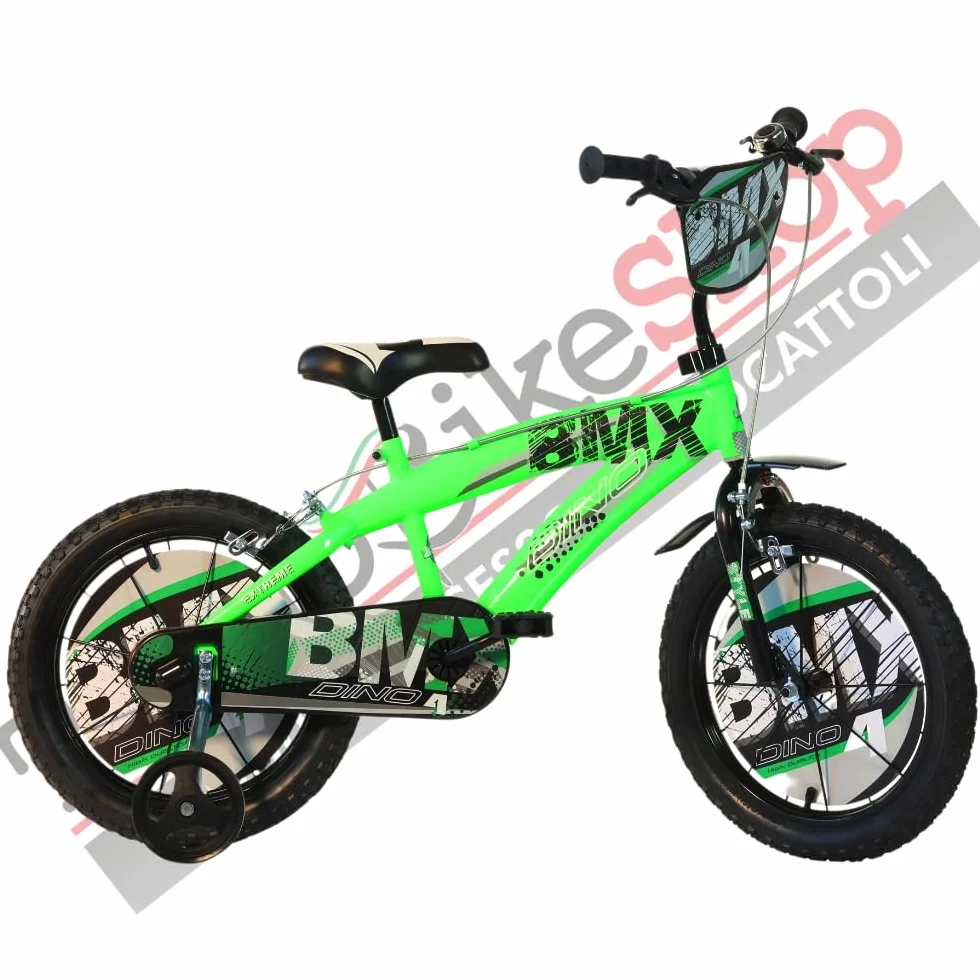 Bicicletta BMX Dino Bikes per Bambino Nero/Verde Taglia 12"-16"