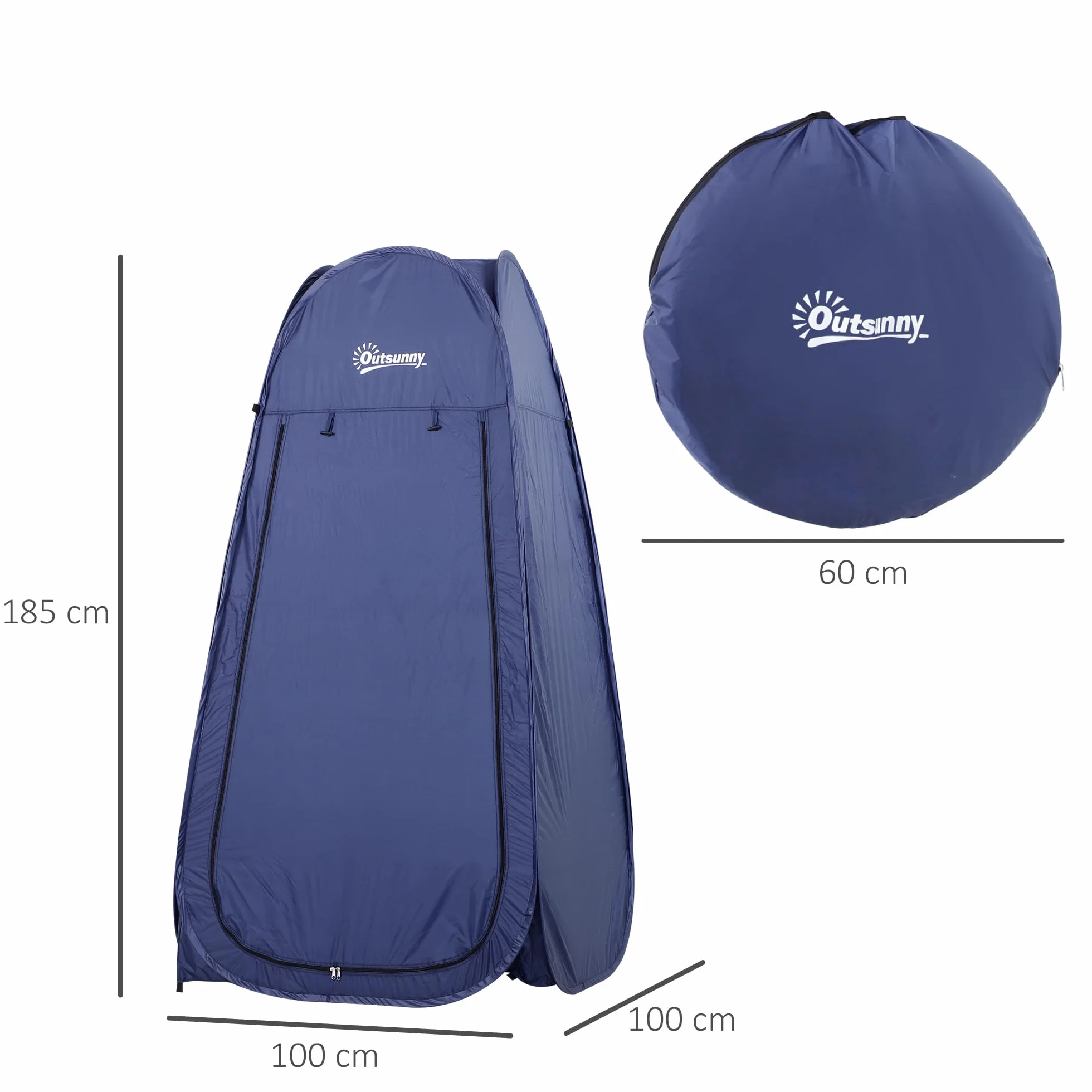 Outsunny Tenda da Doccia Pop Up Impermeabile 100x100x185 cm