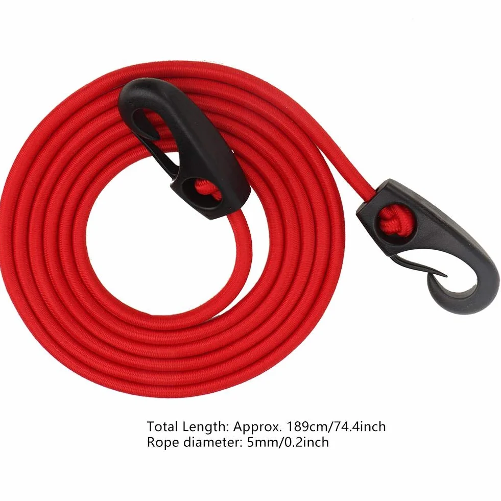 MAGT Elastico Sup Moschettone Barca Kayak Canoa SUP Paddle Guinzaglio Sicurezza Rod con Moschettone 189 cm Rosso