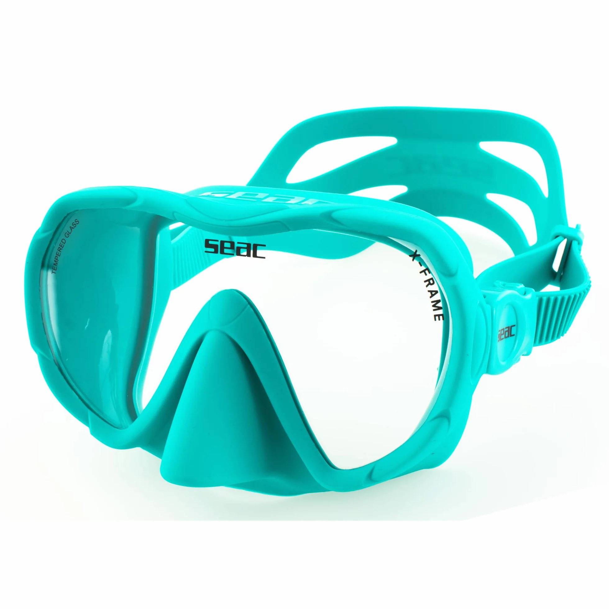 SEAC Set Bis X-Frame Dry – Set Snorkeling Adulto con Maschera Frameless Monolente in Vetro Temperato e Snorkel Dry Top | Silicone, Valvola di Spurgo e Boccaglio Ergonomico per Immersioni e Snorkeling