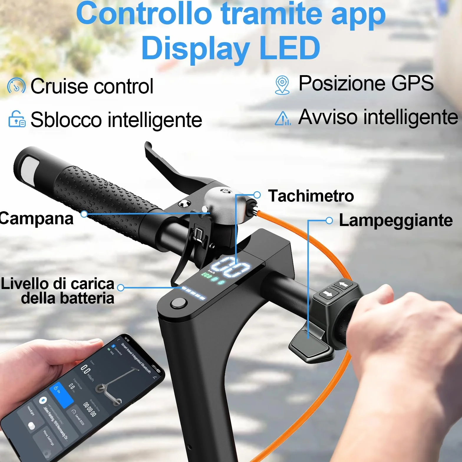 Monopattino Elettrico Adulto Ultraleggero 35KM Autonomia 25 Km/h 350W 8.5" Pneumatici Solidi Pieghevole