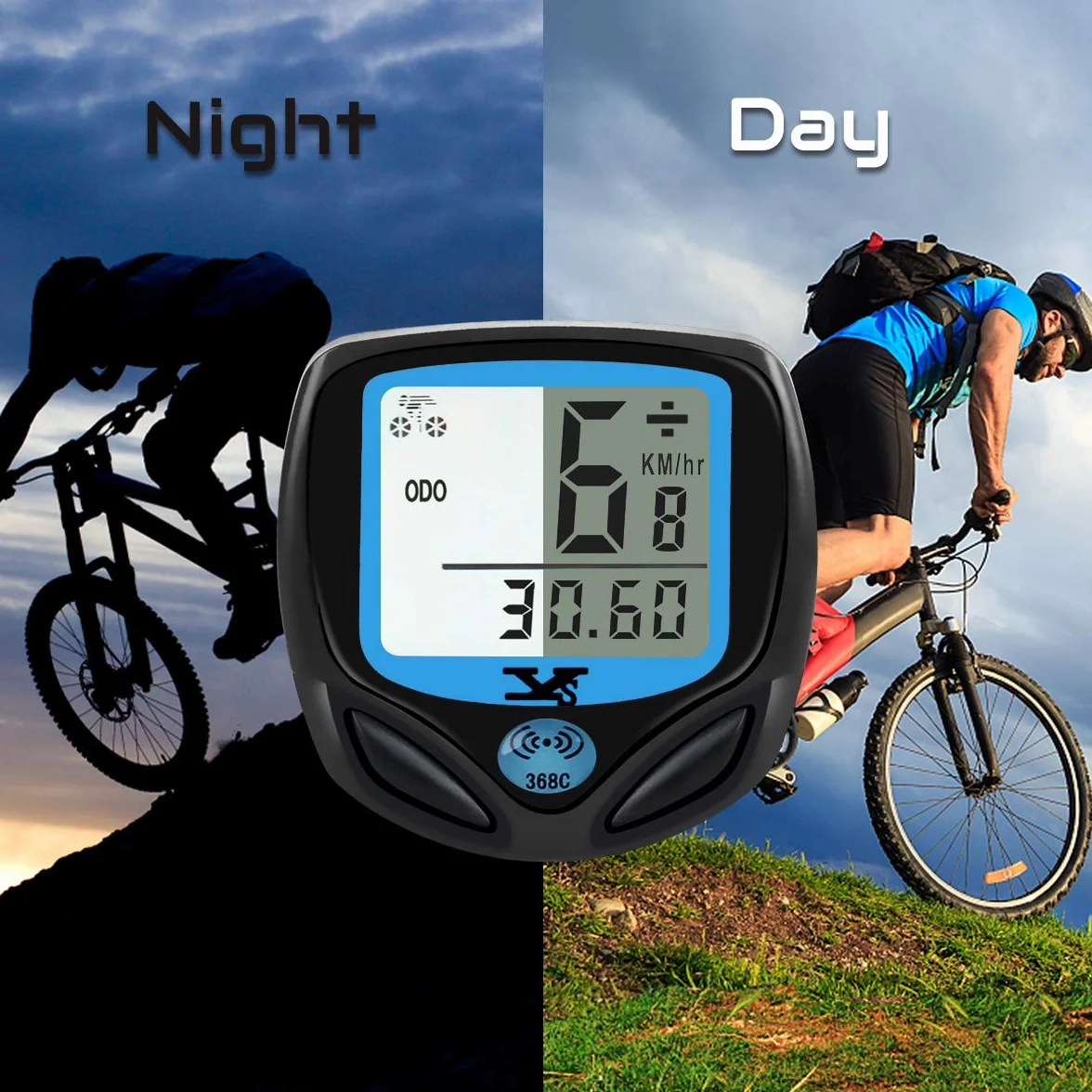 Contachilometri Bici Senza Fili Impermeabile, YS Computer di Bicicletta Wireless con Display Retroilluminato